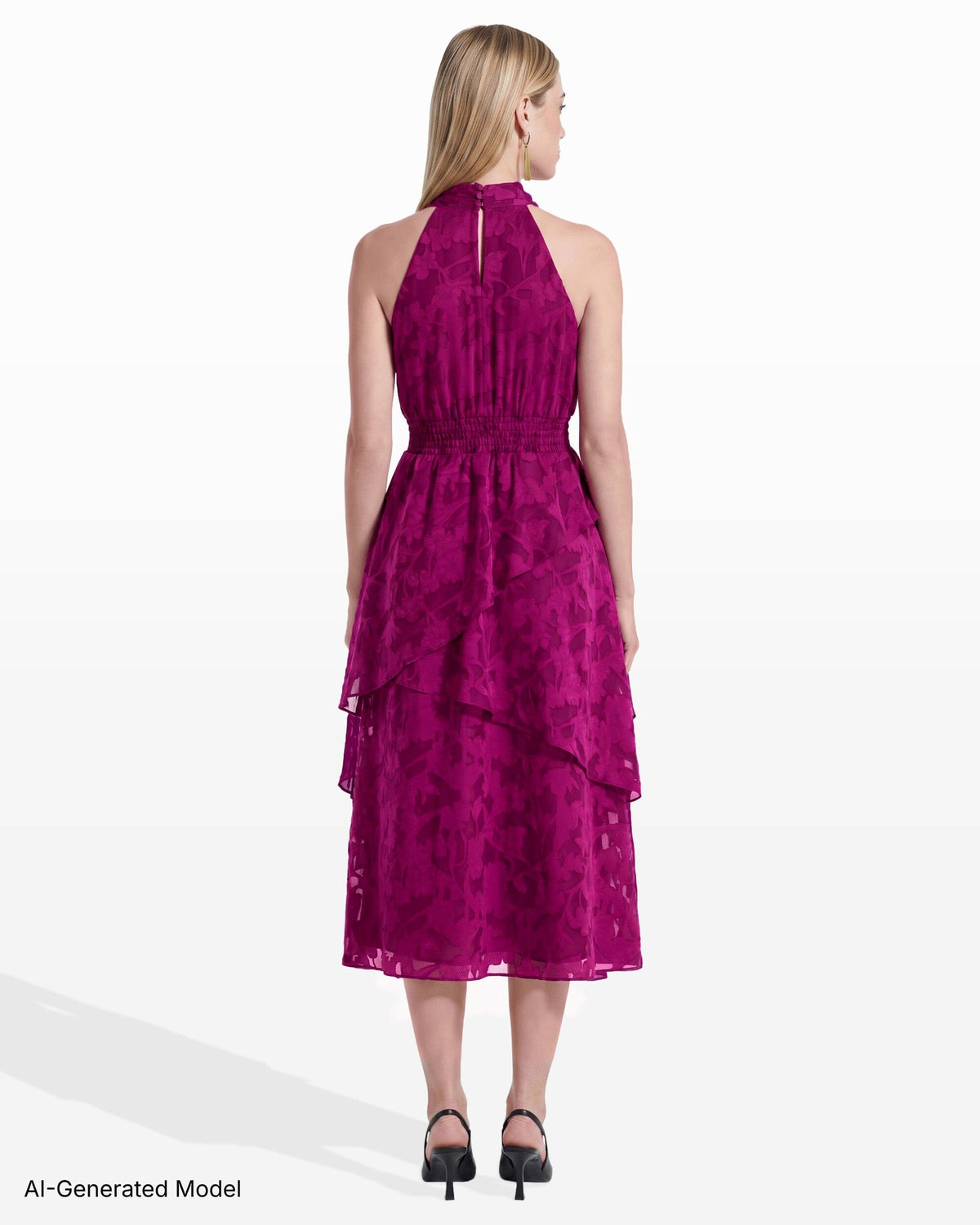 Anne Klein Tie Neck Midi Dress