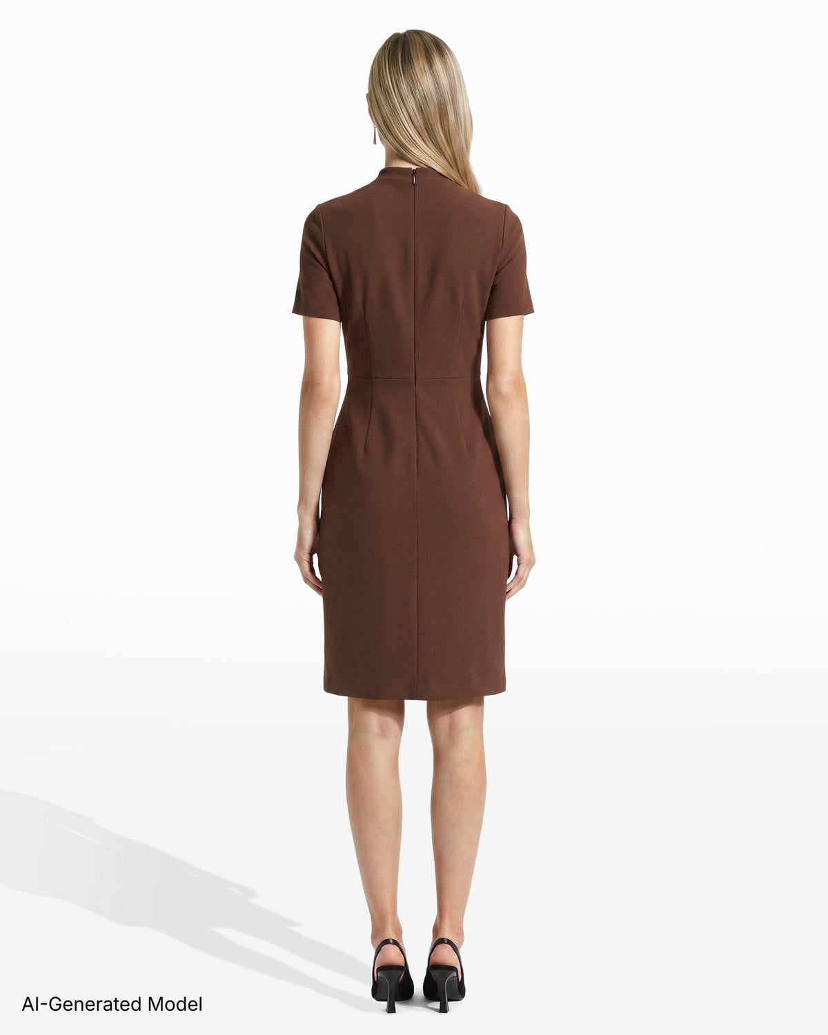 Anne Klein Twist Faux Wrap Short Sleeve Dress