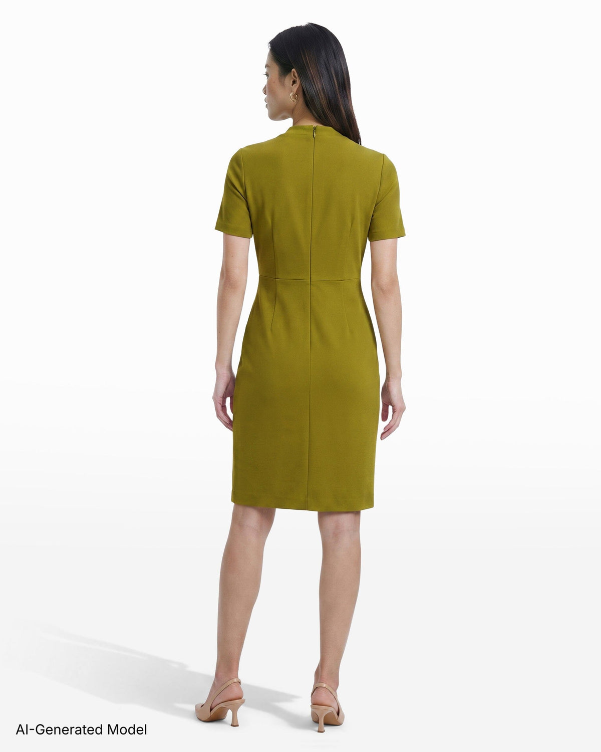 Anne Klein Twist Faux Wrap Short Sleeve Dress