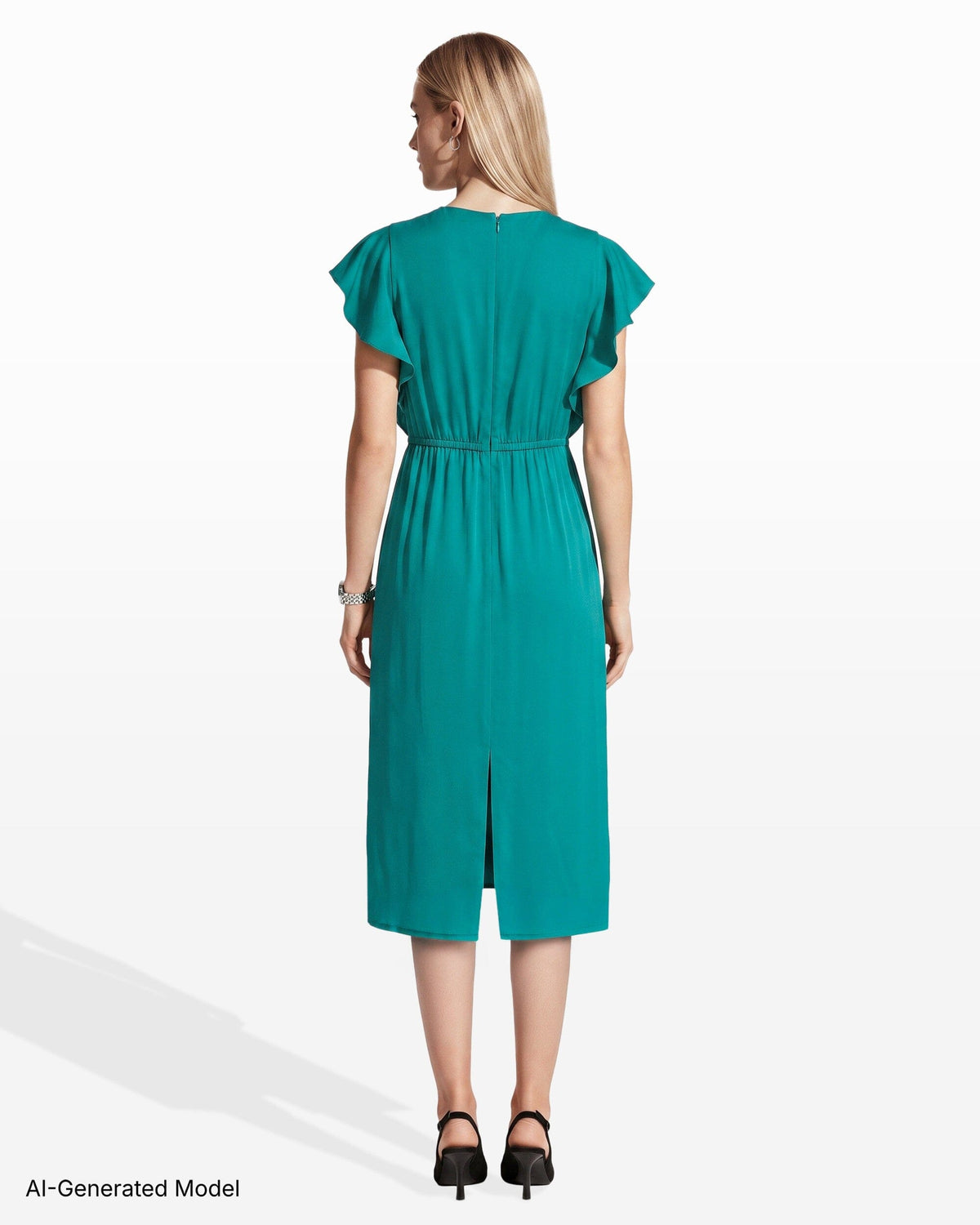 Anne Klein Crystal Embellished Satin Dress