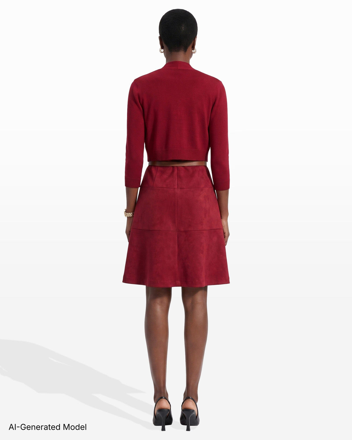 Anne Klein REVIEW Long Sleeve Open Front Cropped Shrug Dress