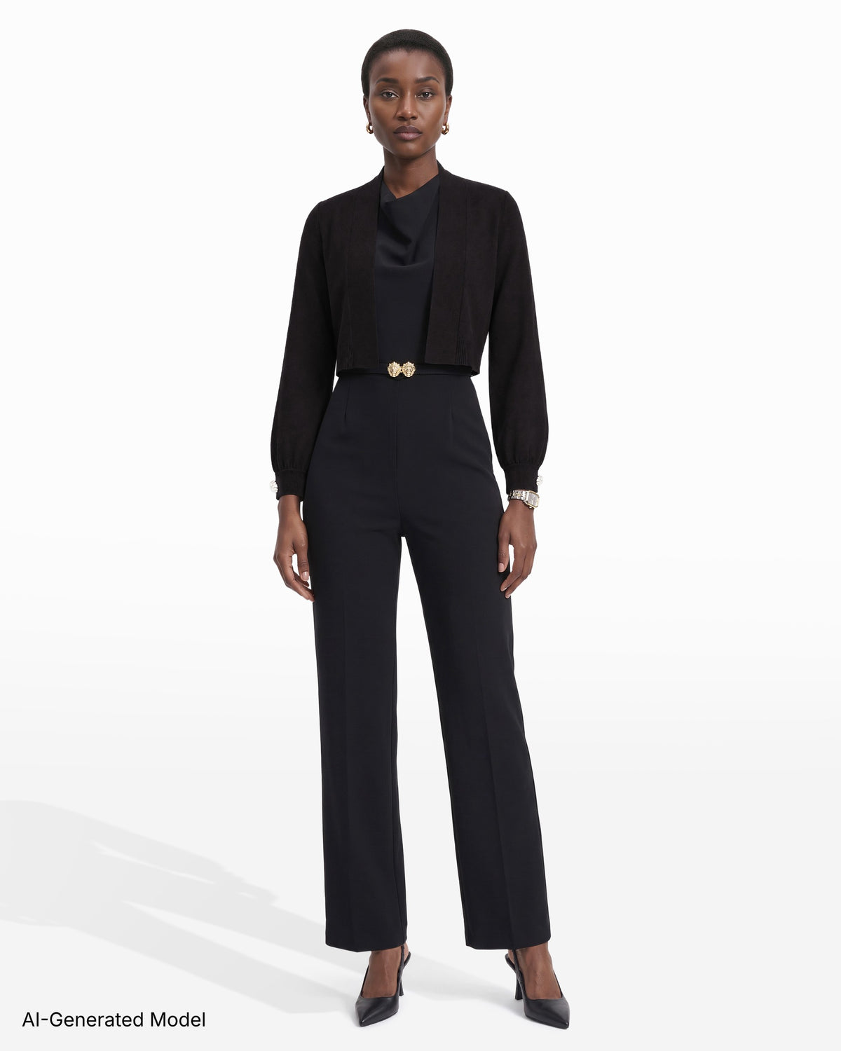 [SKU:10990631-3QK] Long Sleeve Cuff Open Shrug