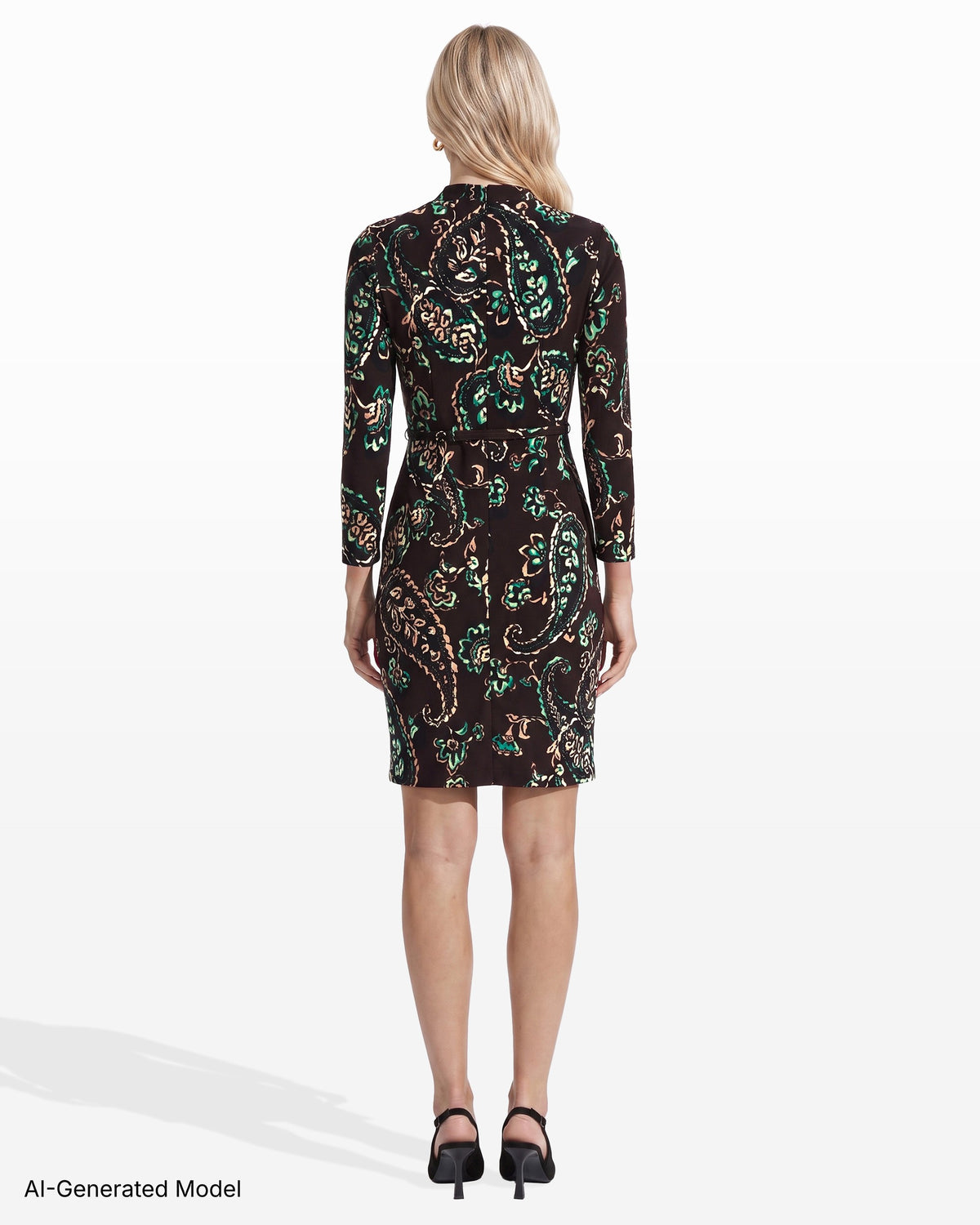 [SKU:12068656-IS8] Cowl Neck Long Sleeve Sheath Dress