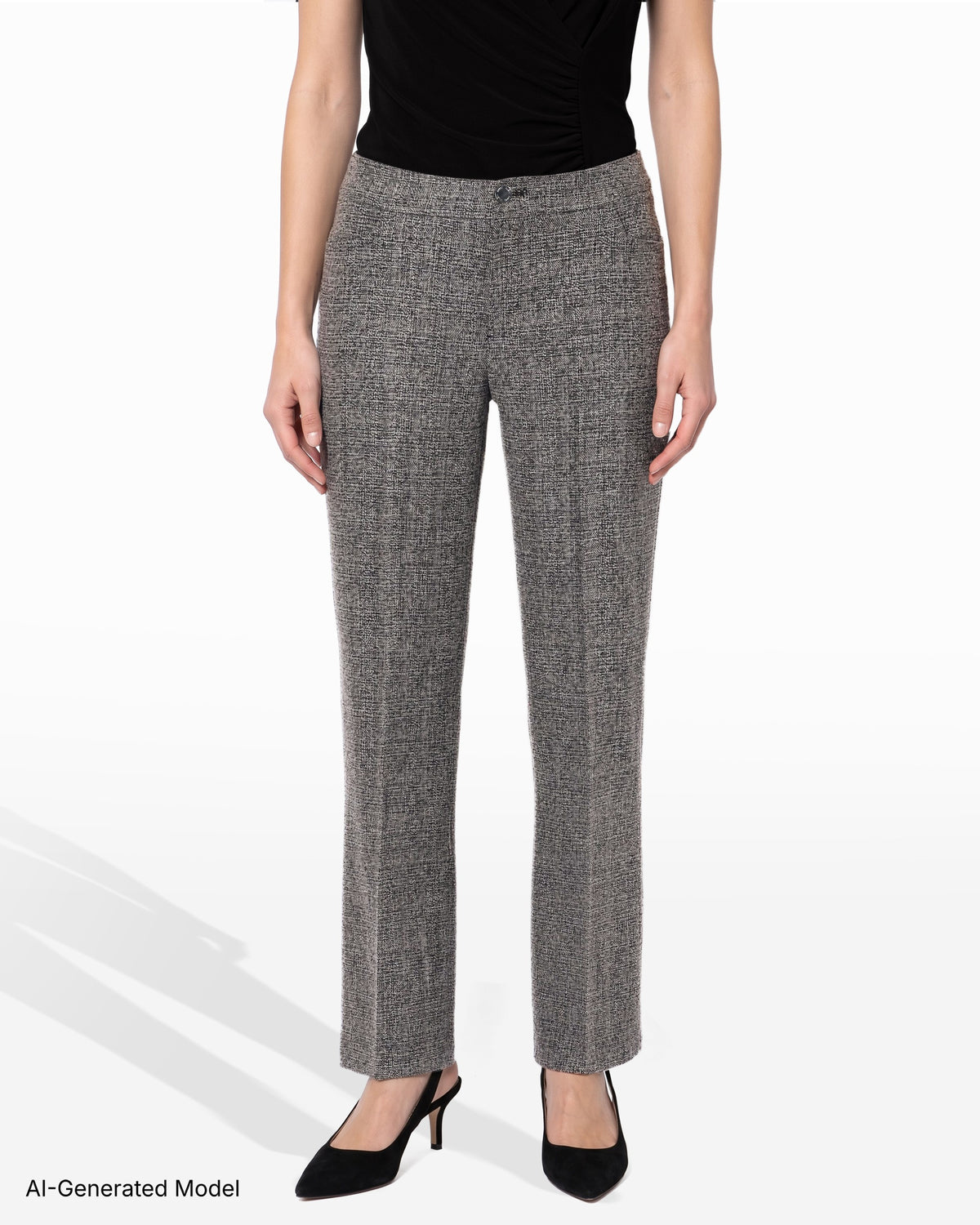 [SKU:12063854-0DQ] Mid Rise Boot Cut Fly Front Pant