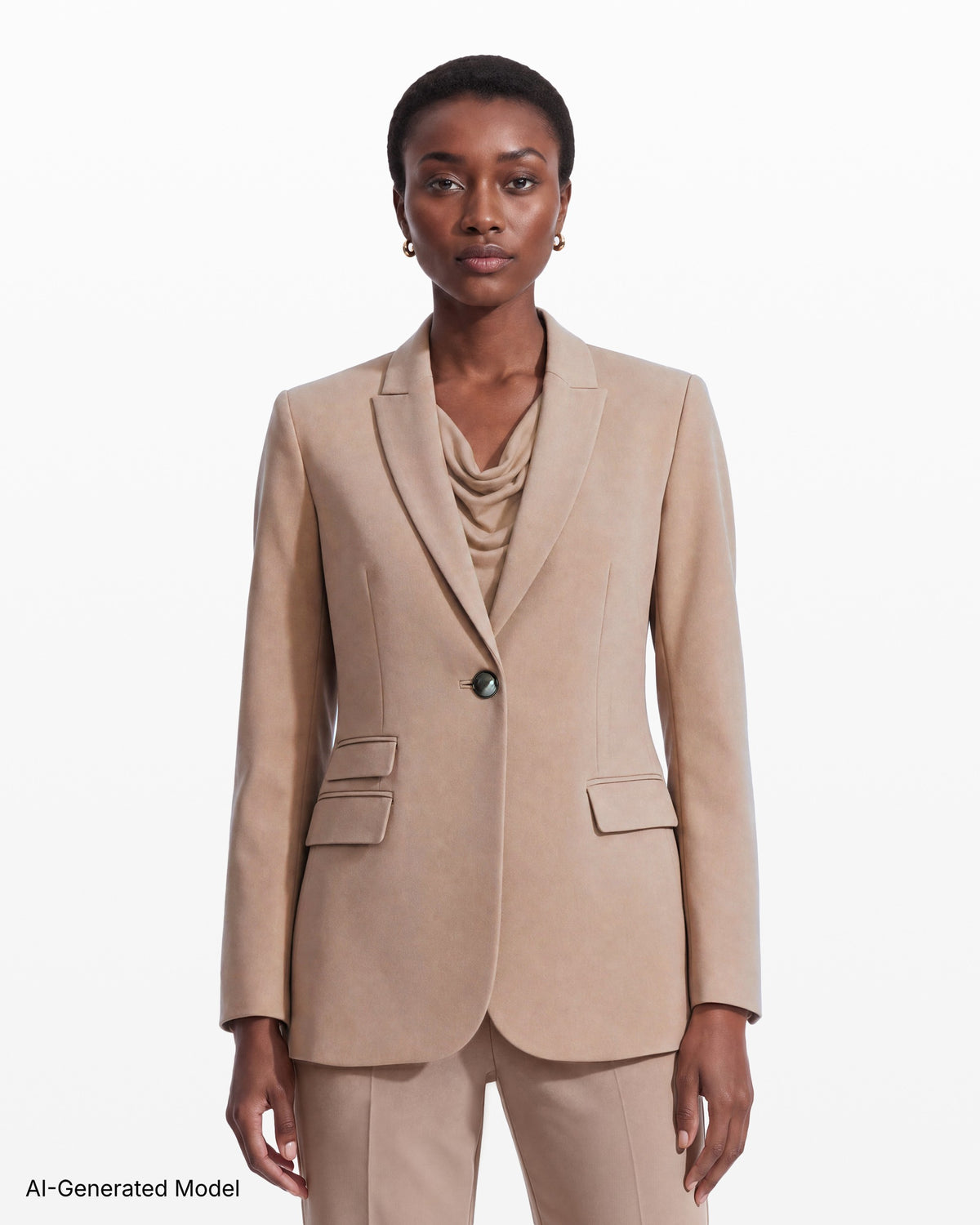 [SKU:12062891-6BM] One-Button Notch Lapel Jacket