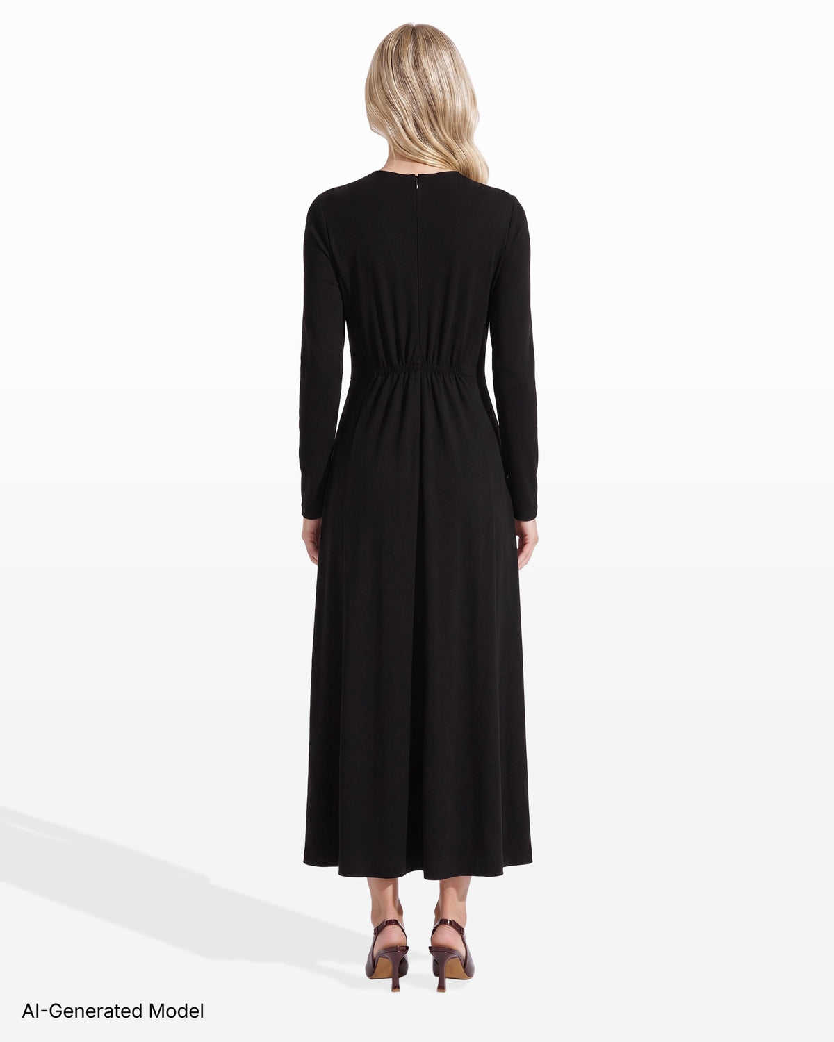 [SKU:12066674-3QK] Gathered Waist Midi Dress