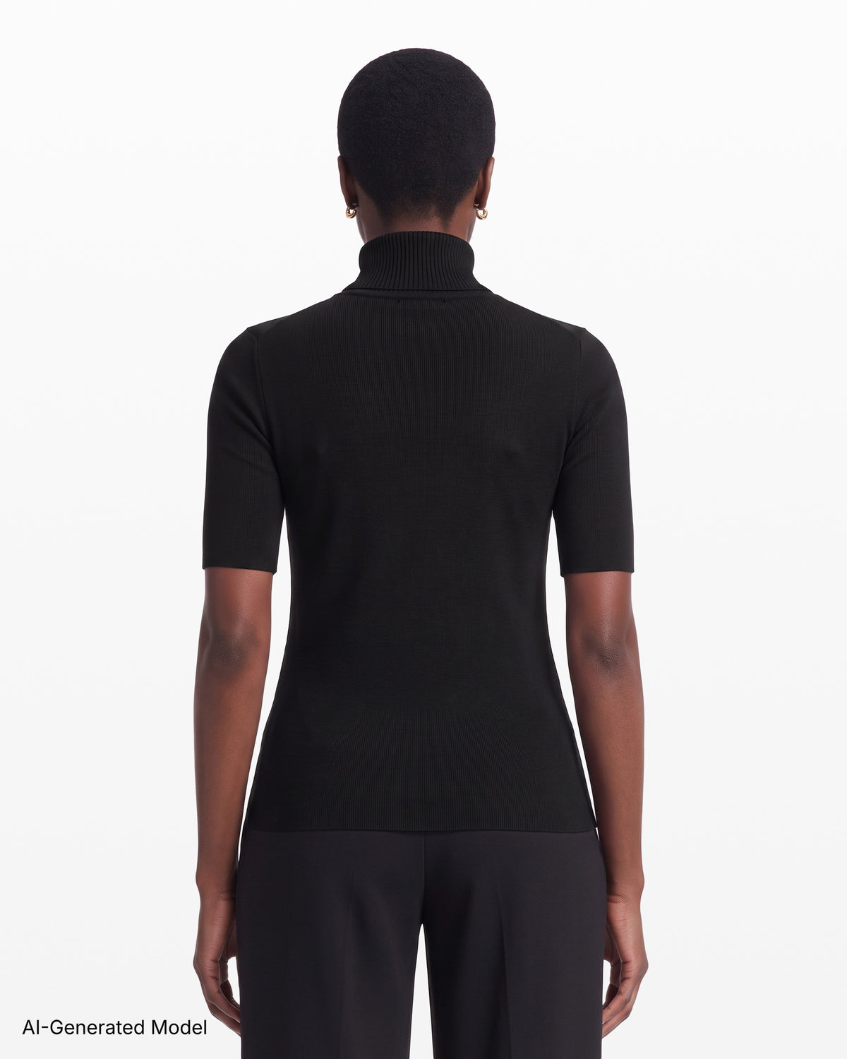 [SKU:12056544-3QK] Three-Quarter Sleeve Turtleneck Sweater