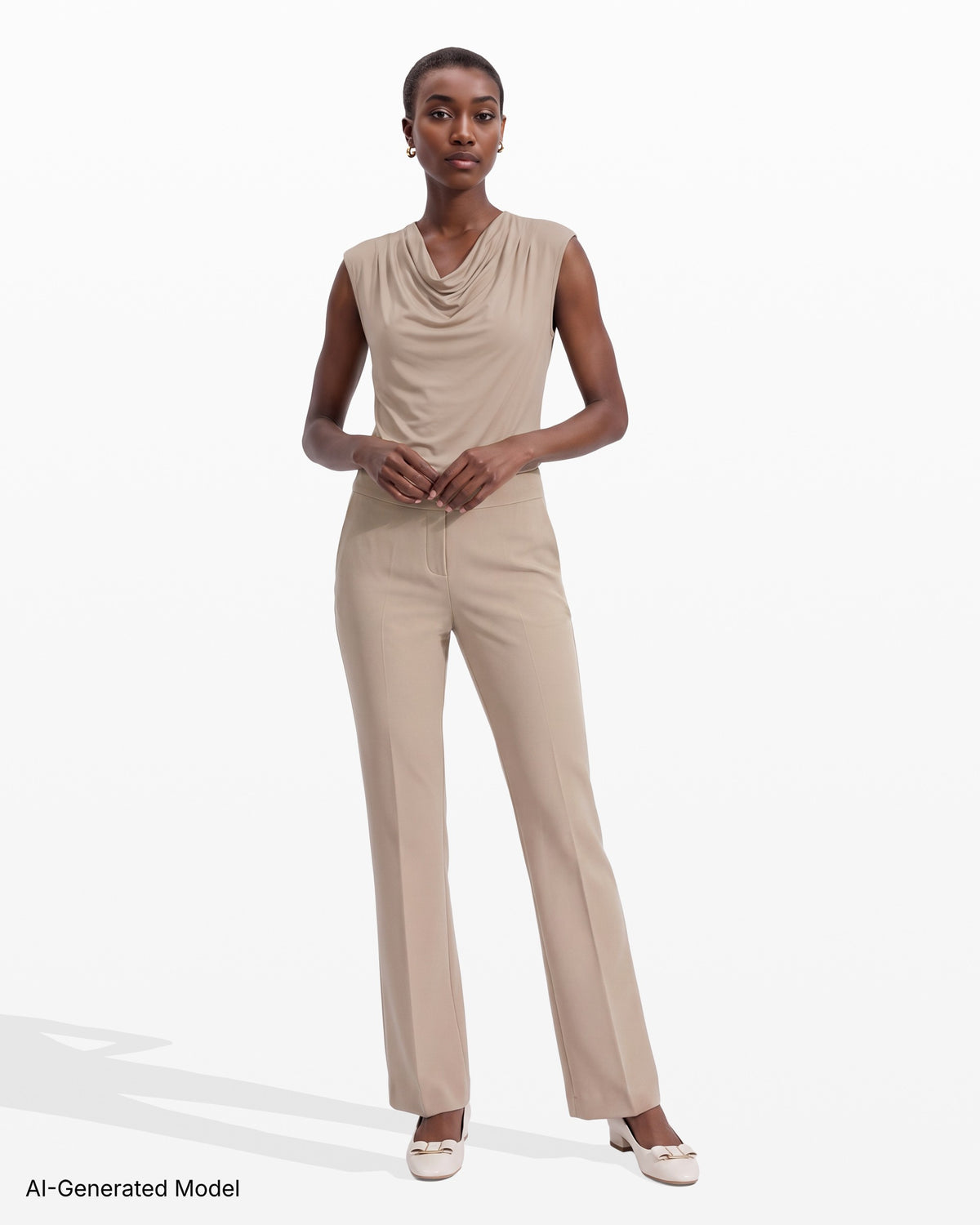 [SKU:12063656-6BM] Pull-On Trouser with Slash Pockets