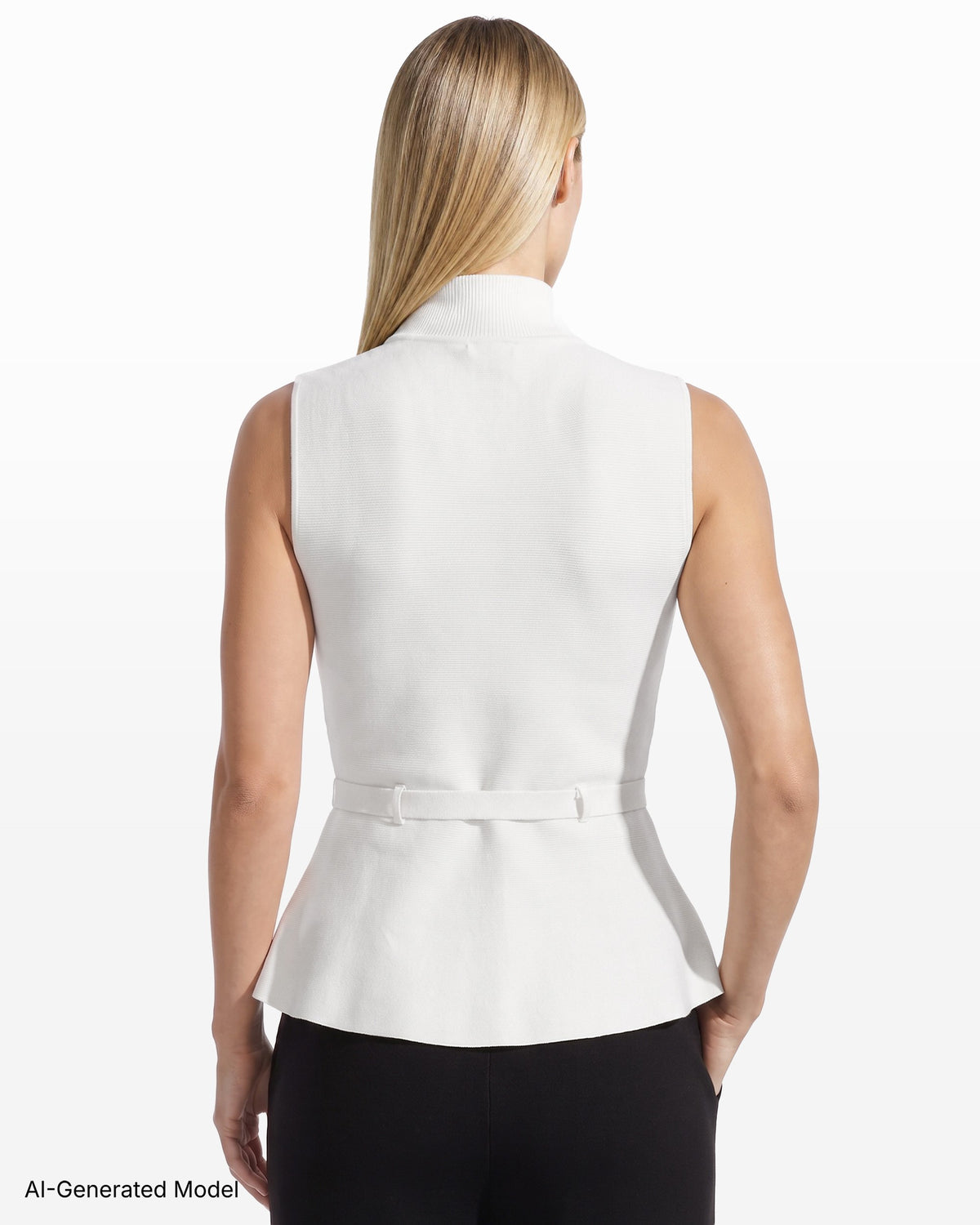 [SKU:12062306-J51] Mock Neck Peplum Sweater Top