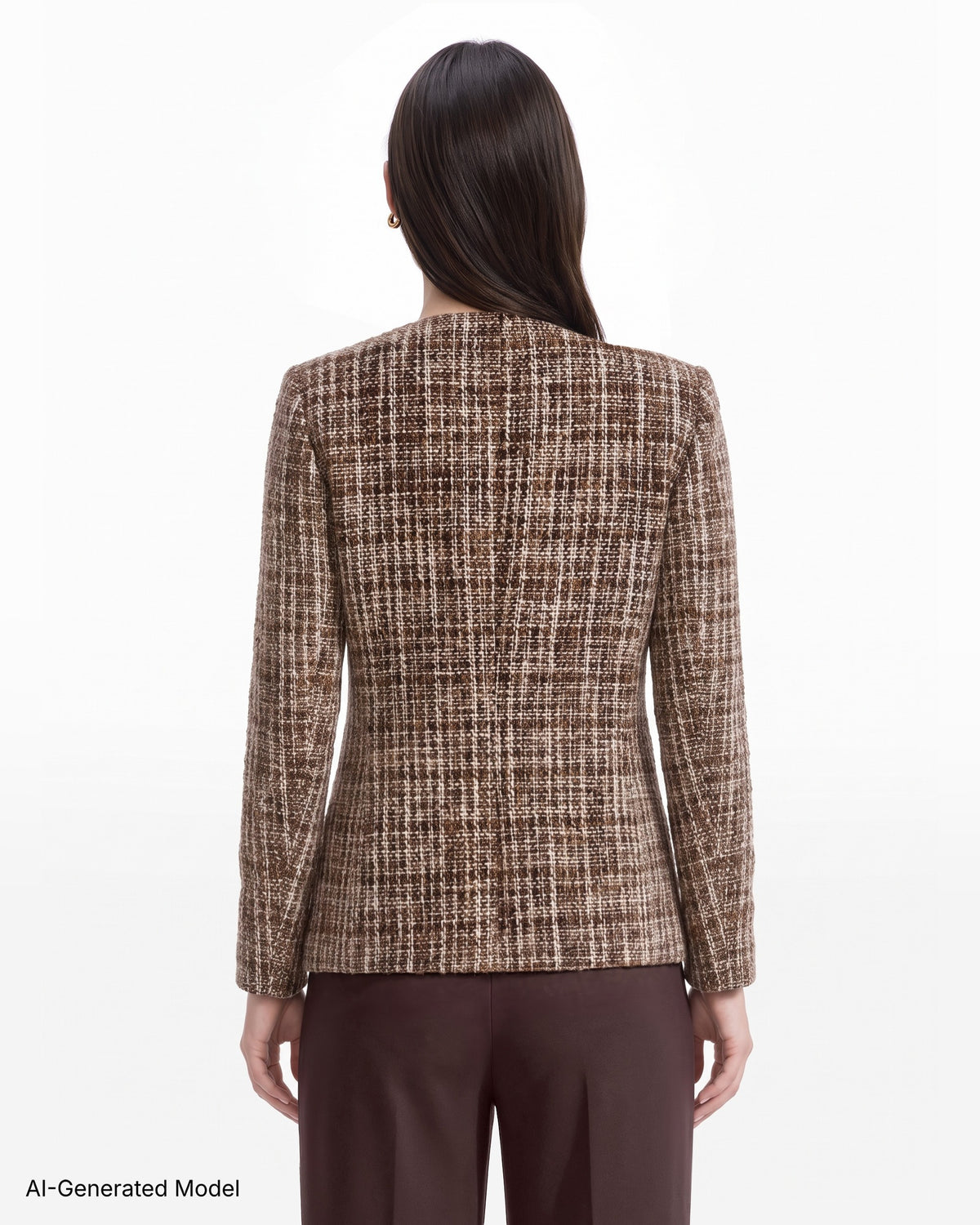 [SKU:12067474-Z26] Collarless Button-Down Jacket