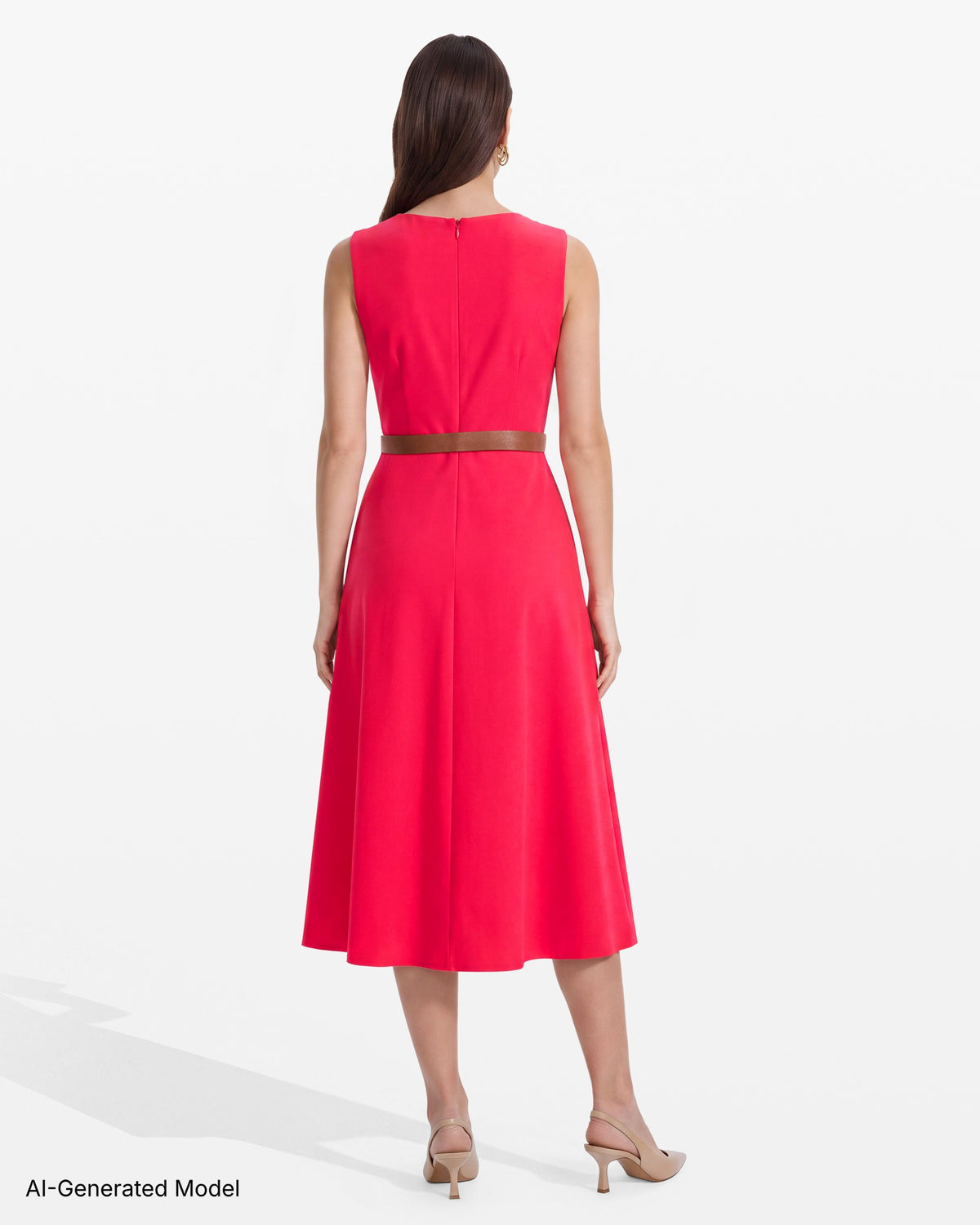 [SKU:12061651-HJ3] Twist Neckline Fit & Flare Dress