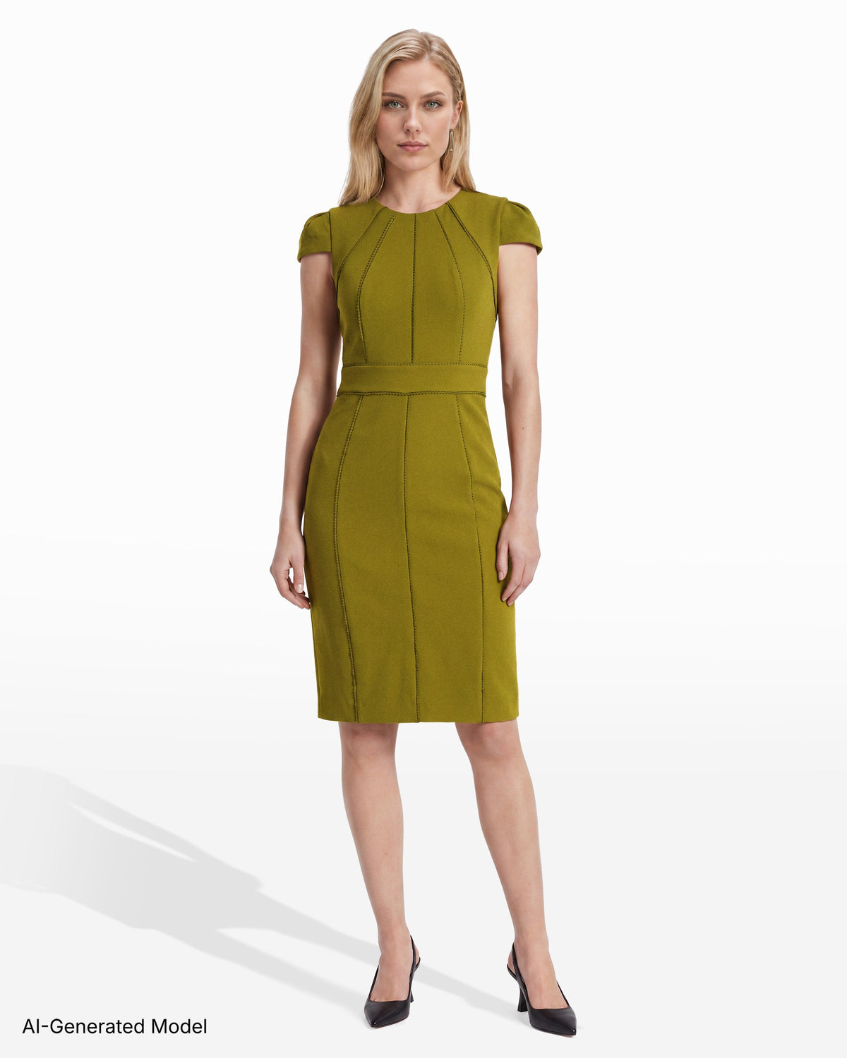 [SKU:12061534-A02] Trim Seam Sheath Dress