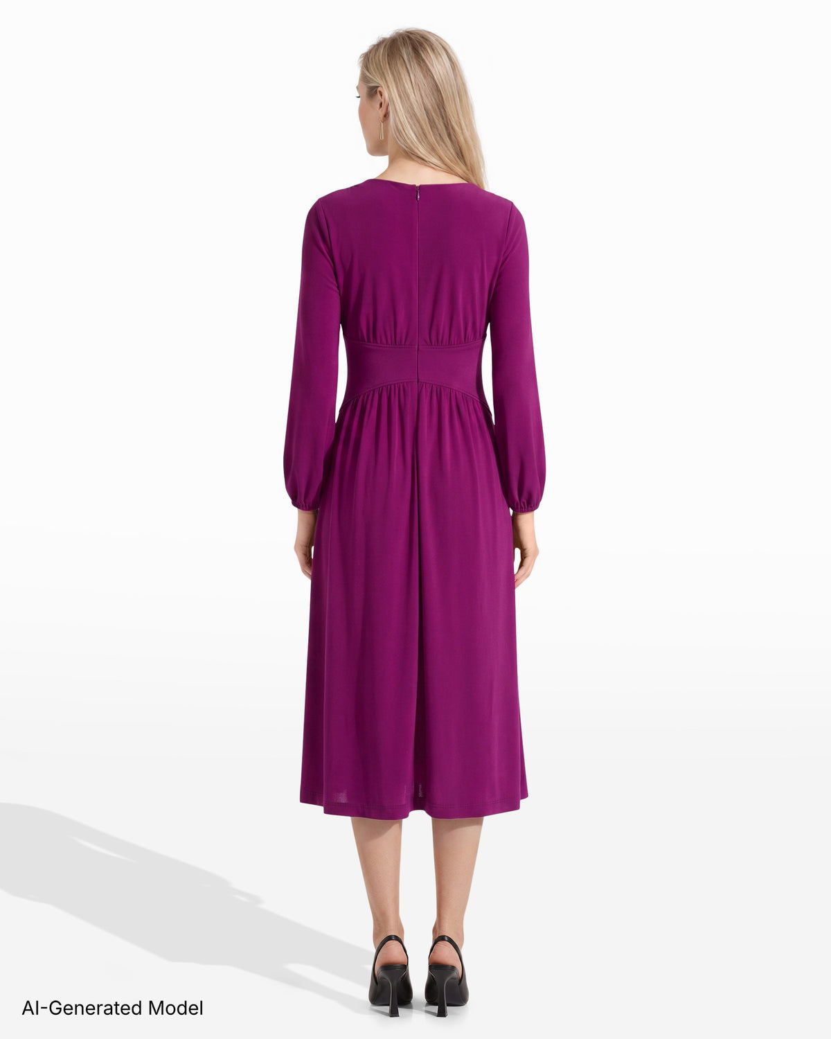 [SKU:12061528-P05] Long Sleeve Fit & Flare Dress
