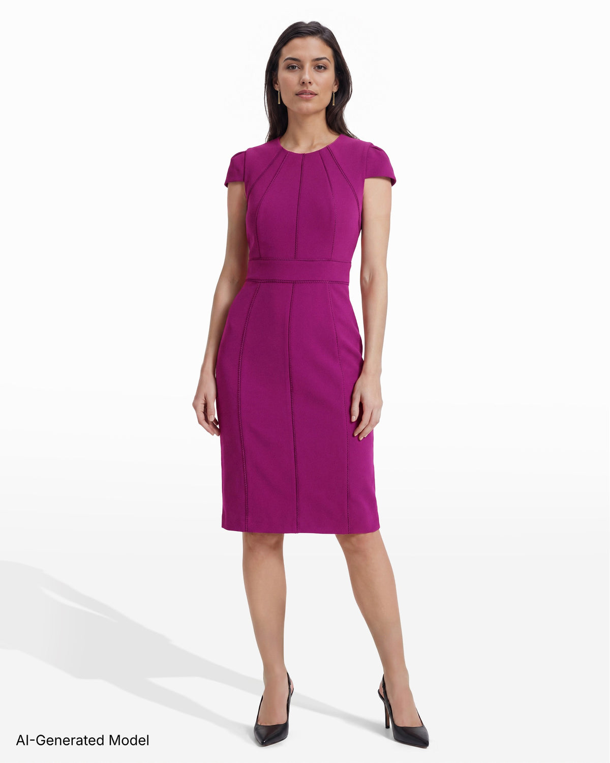 [SKU:12061534-P05] Trim Seam Sheath Dress