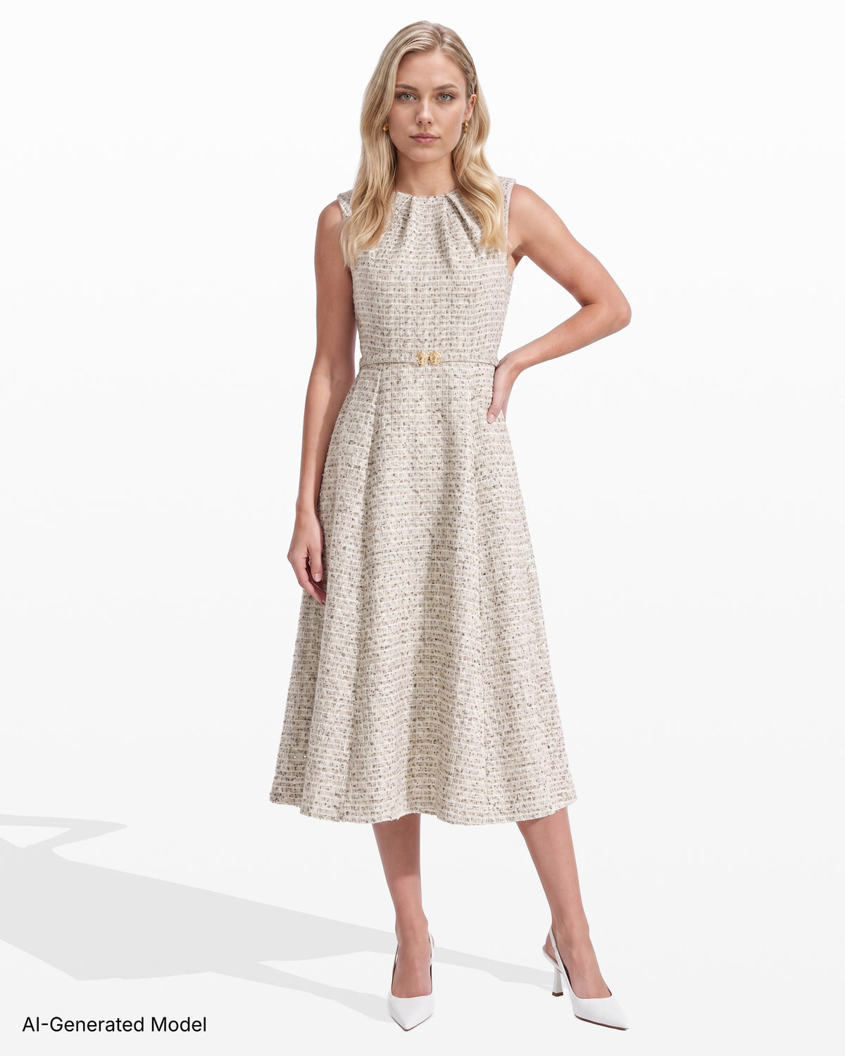 [SKU:12068791-IL4] Tweed Midi Dress