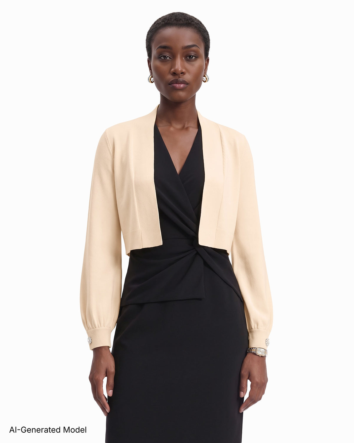 [SKU:10990631-6EM] Long Sleeve Cuff Open Shrug