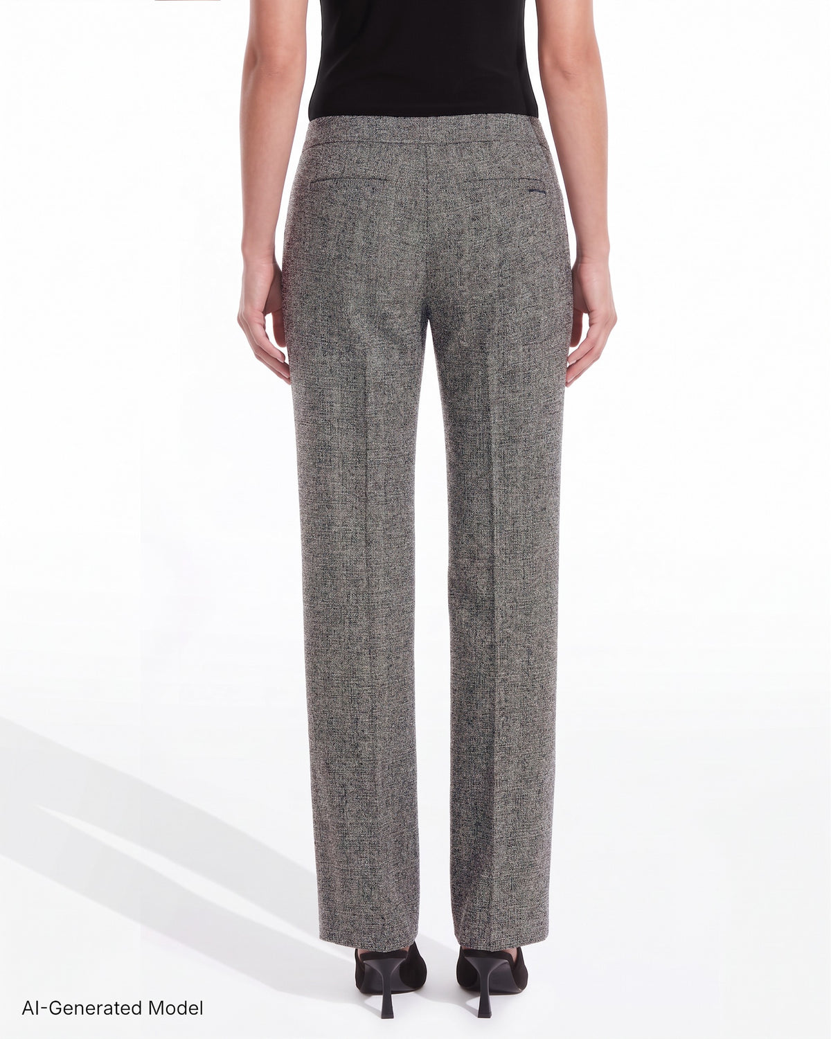 [SKU:12063854-0DQ] Mid Rise Boot Cut Fly Front Pant