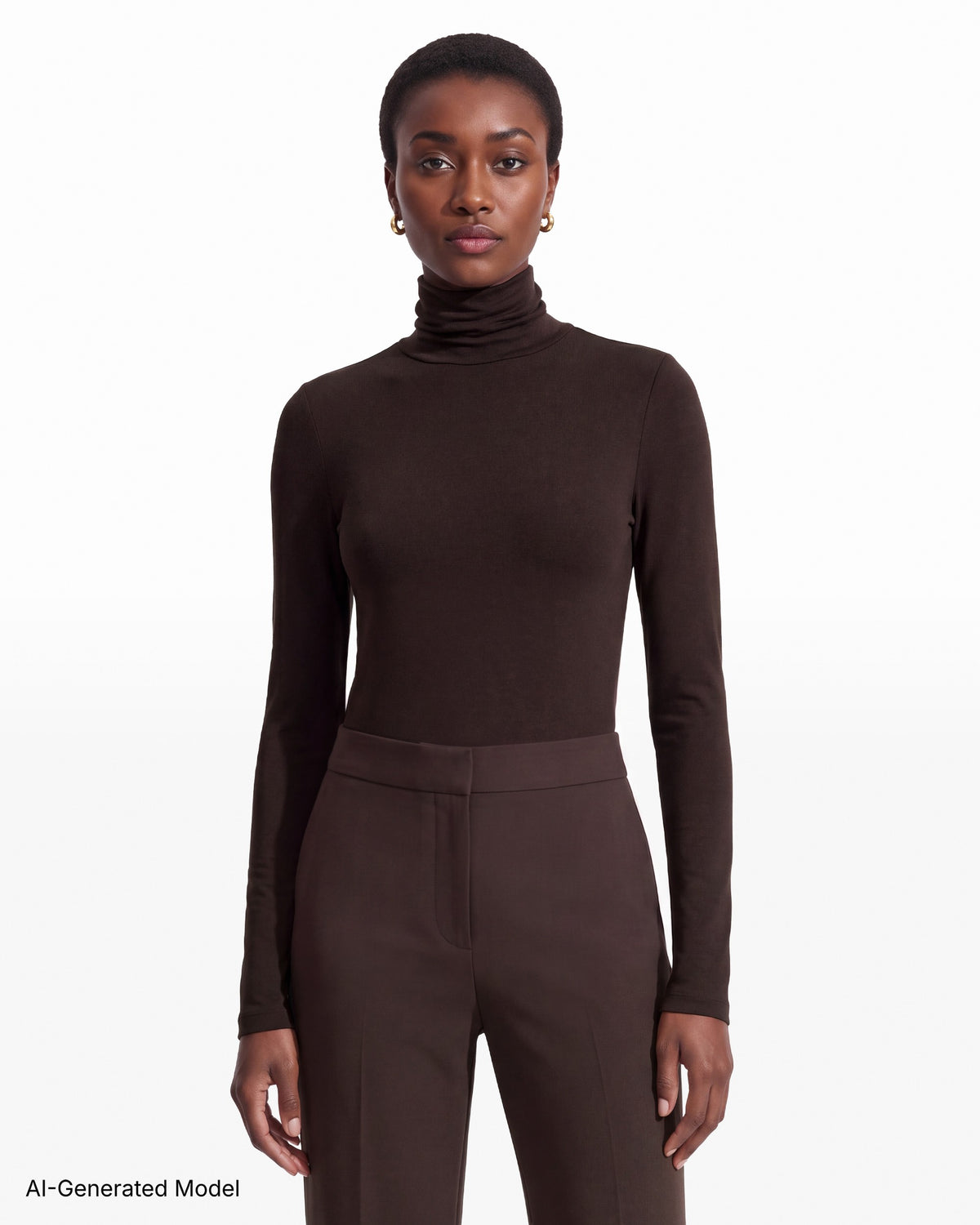 [SKU:12066240-5BJ] Seamless Turtleneck Knit Top