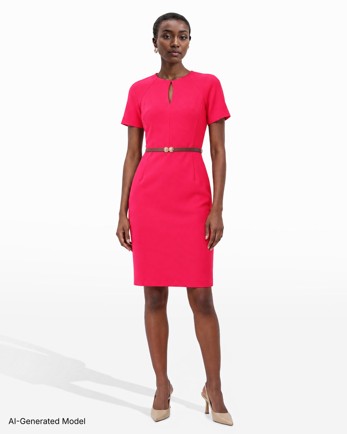[SKU:12061543-HJ3] Keyhole Shift Dress