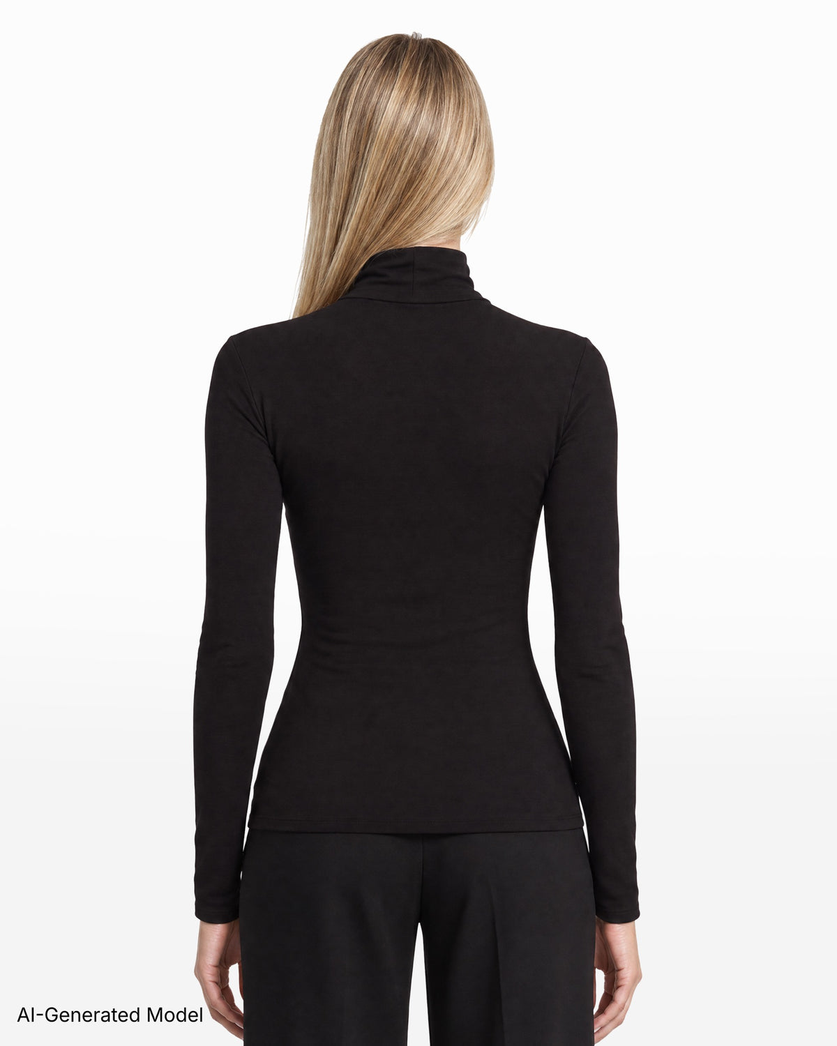 [SKU:12066240-3QK] Seamless Turtleneck Knit Top