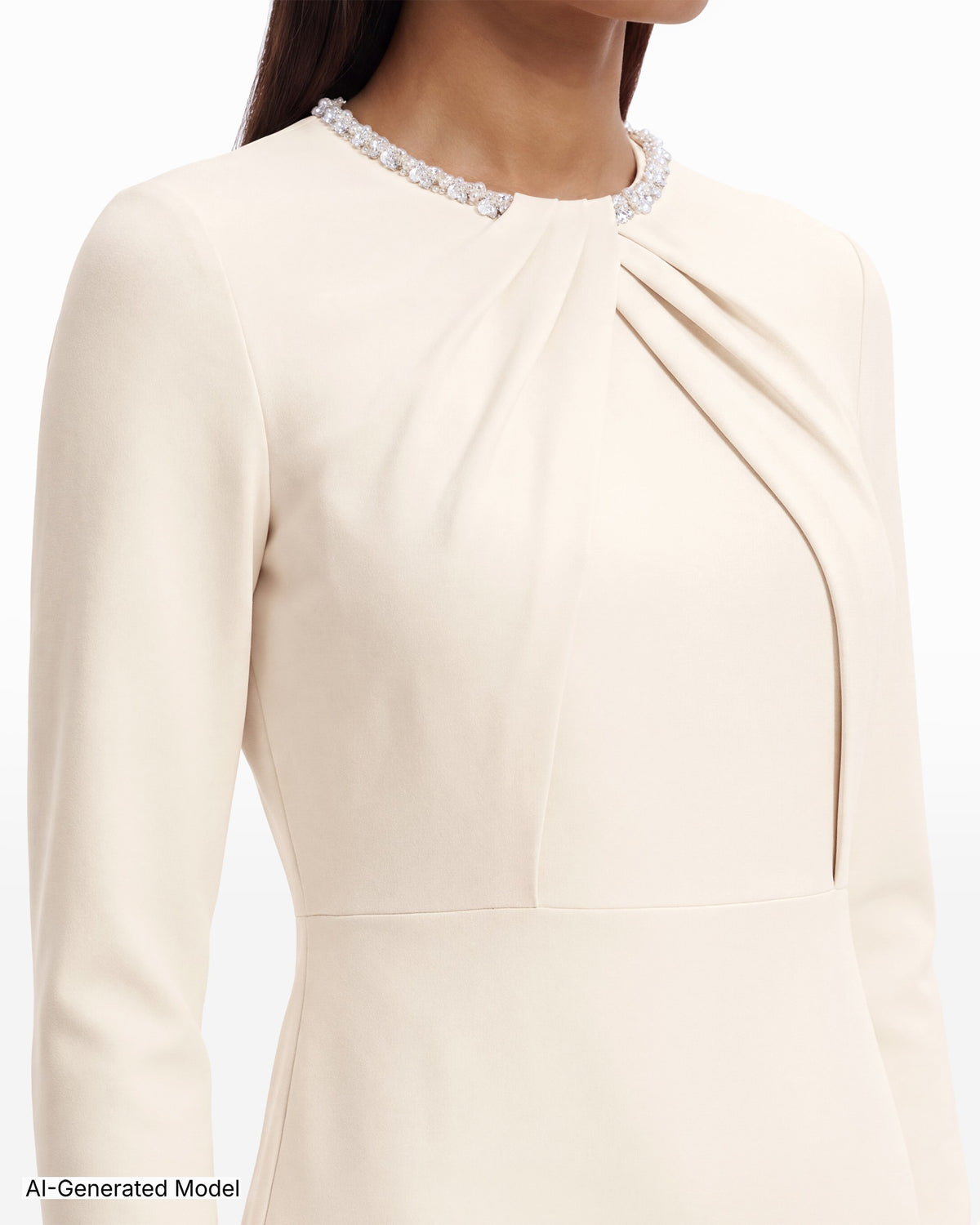 [SKU:12070547-9UT] Embellished Twist Neck Dress