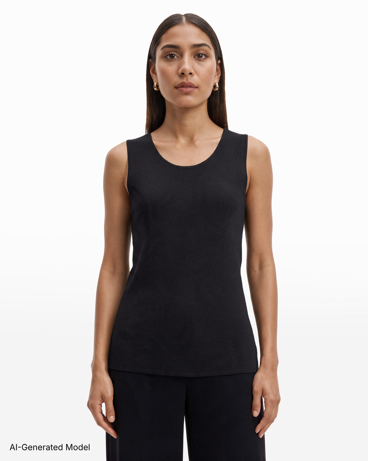 [SKU:12062015-3QK] Sleeveless High Crew Neck Sweater Tank