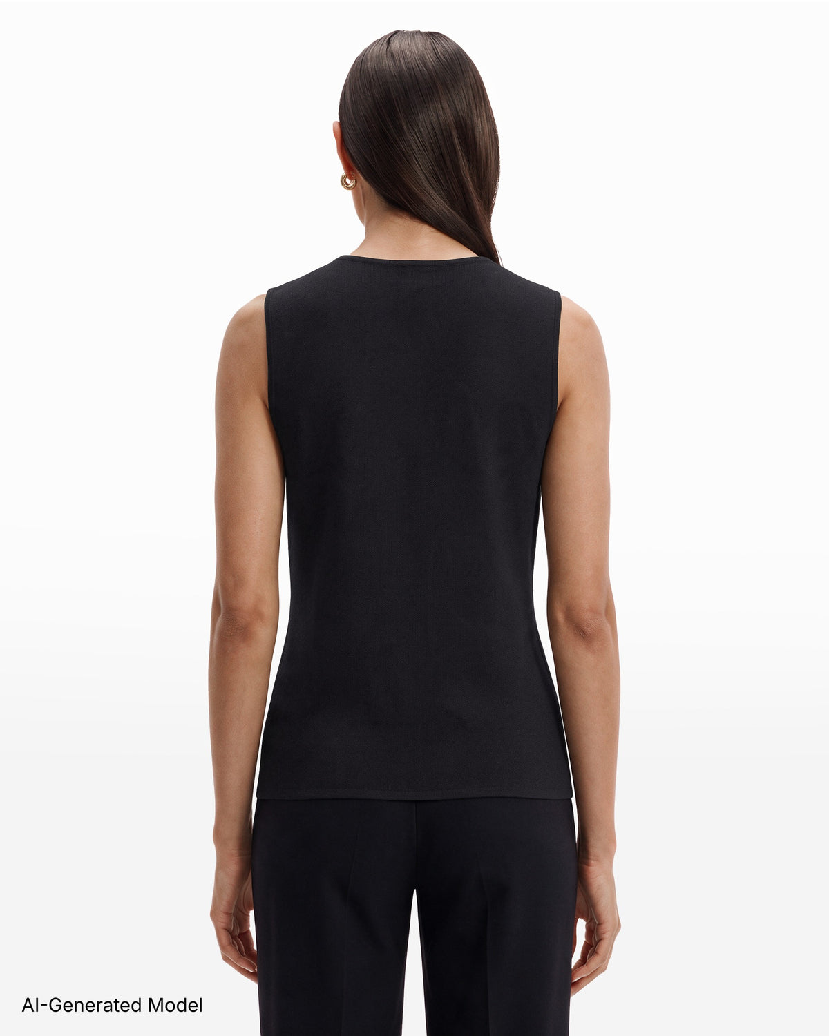 [SKU:12062015-3QK] Sleeveless High Crew Neck Sweater Tank