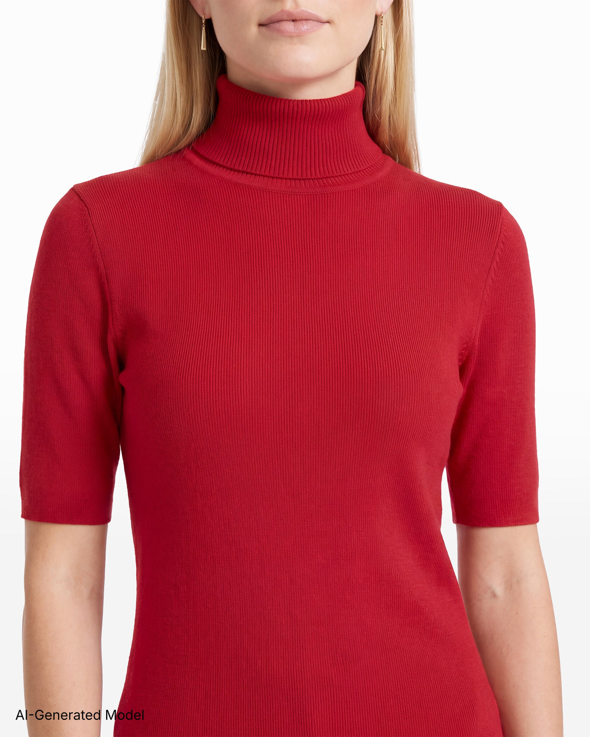 [SKU:12056544-4RK] Half Sleeve Turtleneck Sweater