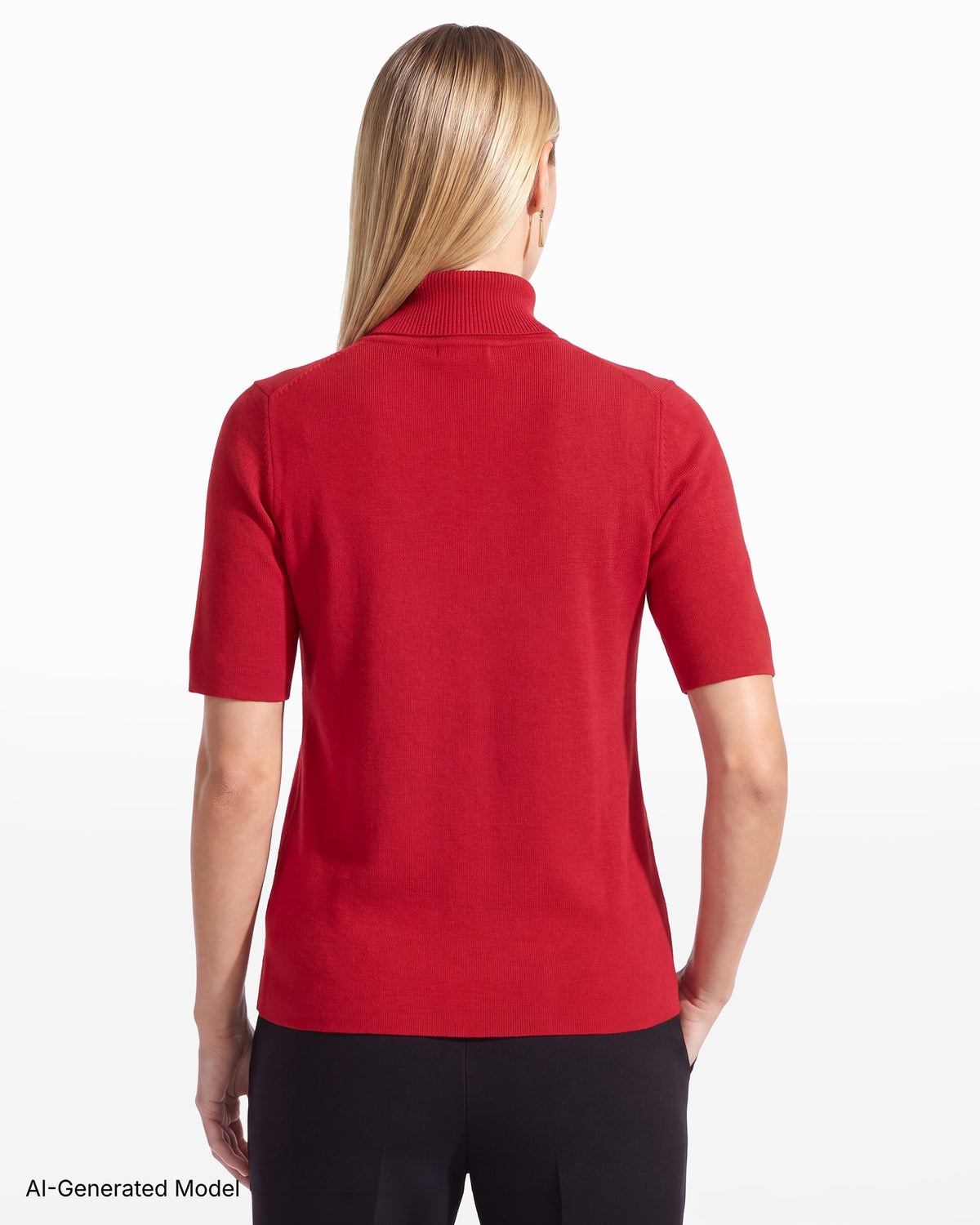 [SKU:12056544-4RK] Half Sleeve Turtleneck Sweater