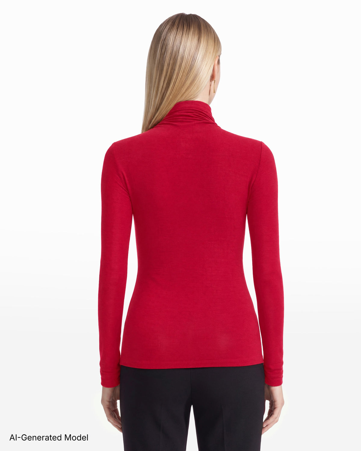 [SKU:12066240-4RK] Seamless Turtleneck Long Sleeve Knit Top