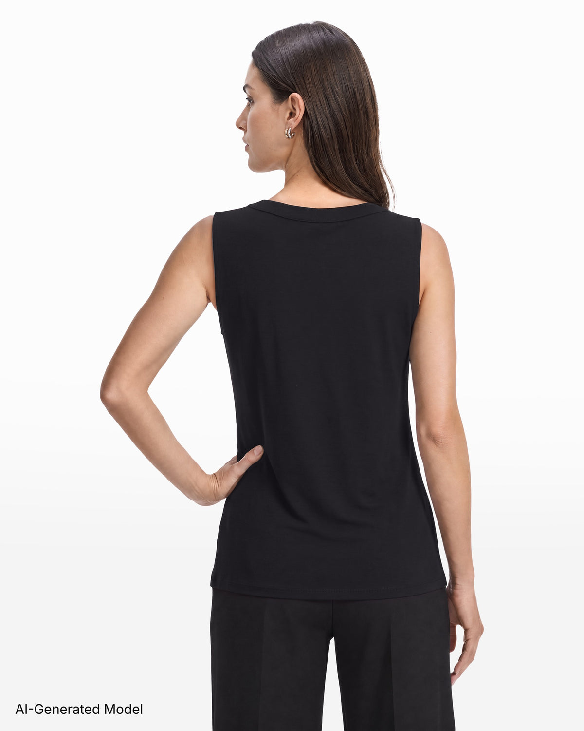 [SKU:12070163-3QK] Sleeveless Crewneck Shell Knit Top