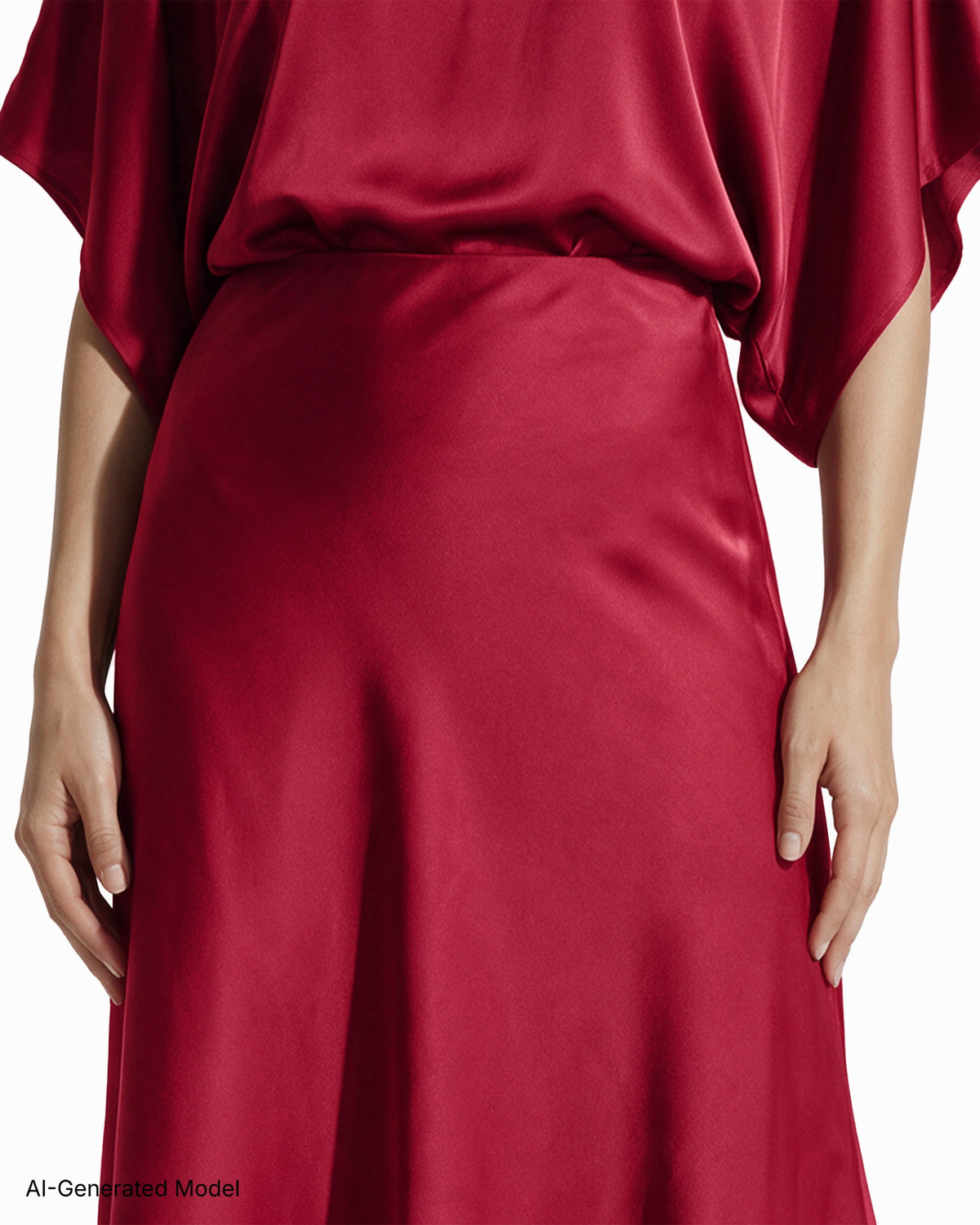 [SKU:12071521-4RK] Asymmetric Bias Pull-On Skirt
