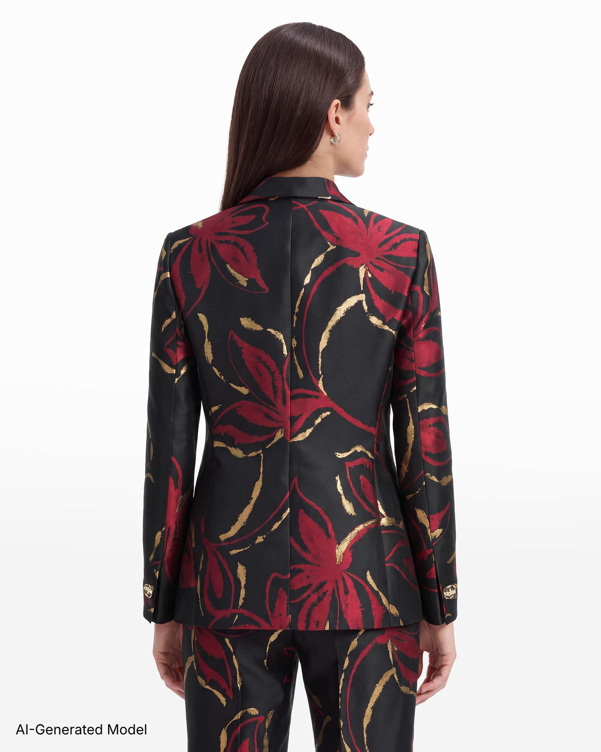 [SKU:12070707-9XO] One-Button Notch Lapel Jacket with Flap Pockets