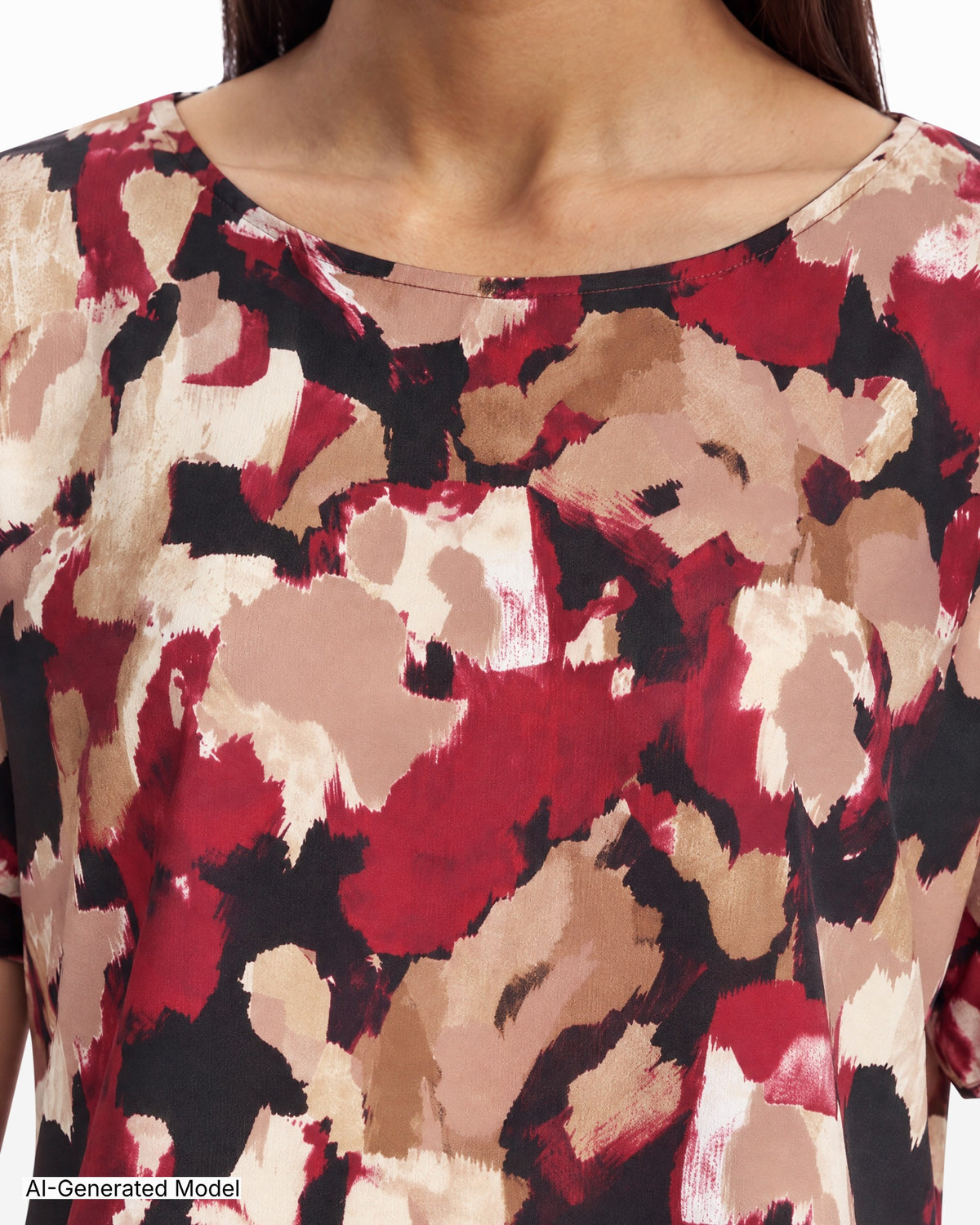 [SKU:12071247-1EJ] Bateau Neck Light Woven Blouse