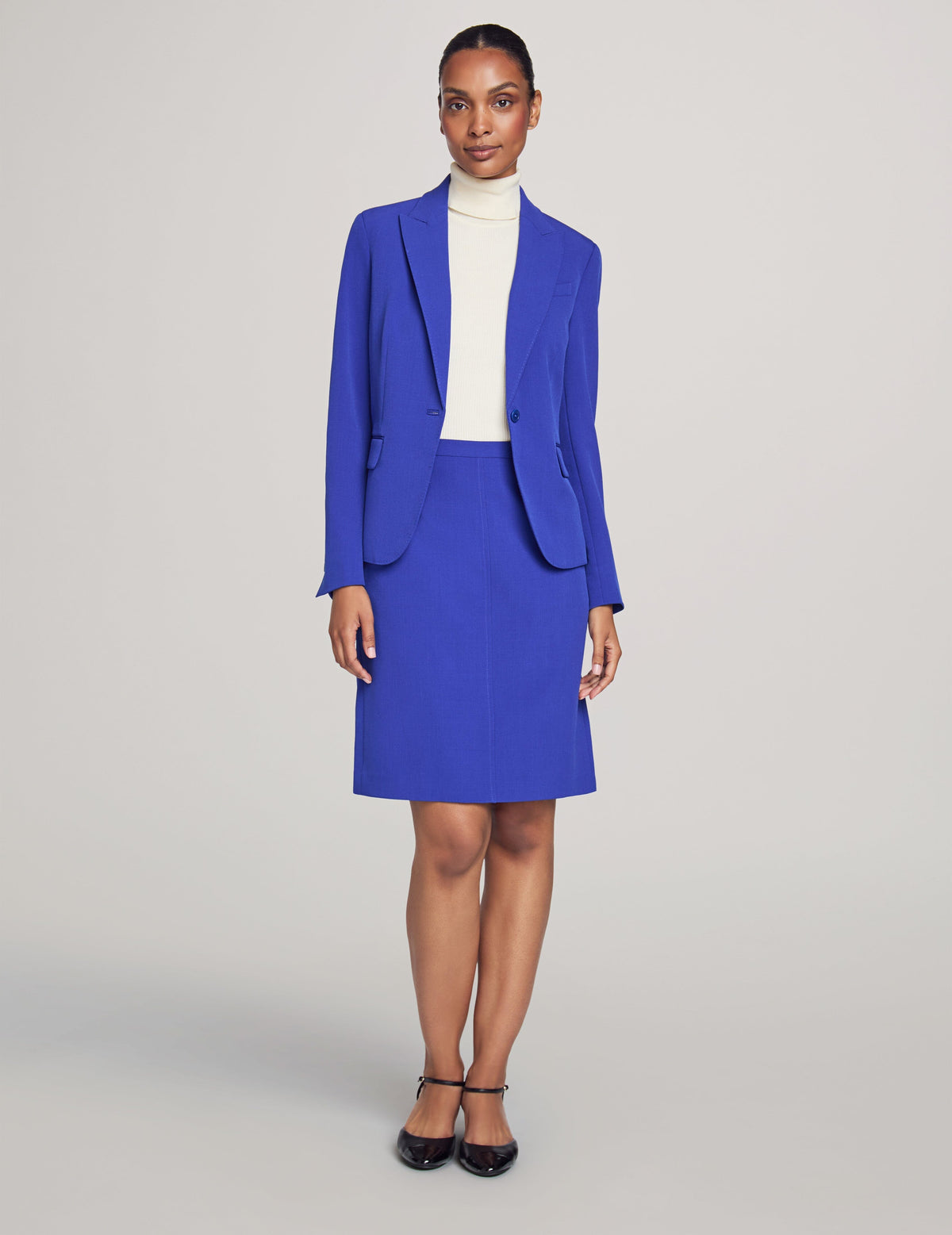 Anne Klein Royal Sapphire Executive Collection Jacket and Skirt Suit Set- Sale