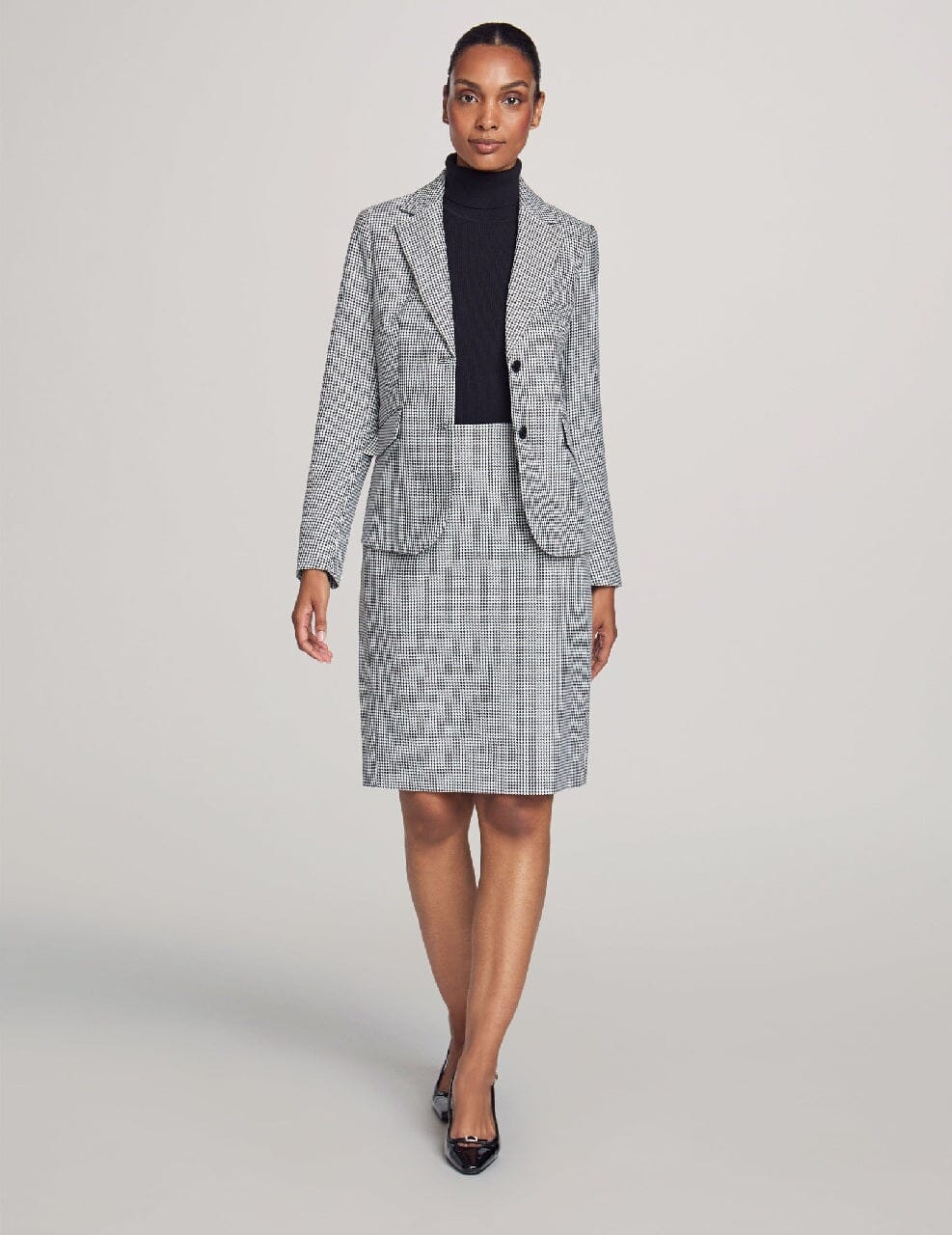 Anne Klein Anne Black Combo Executive Collection 3-Pc. Mini Houndstooth Suit Set- Sale