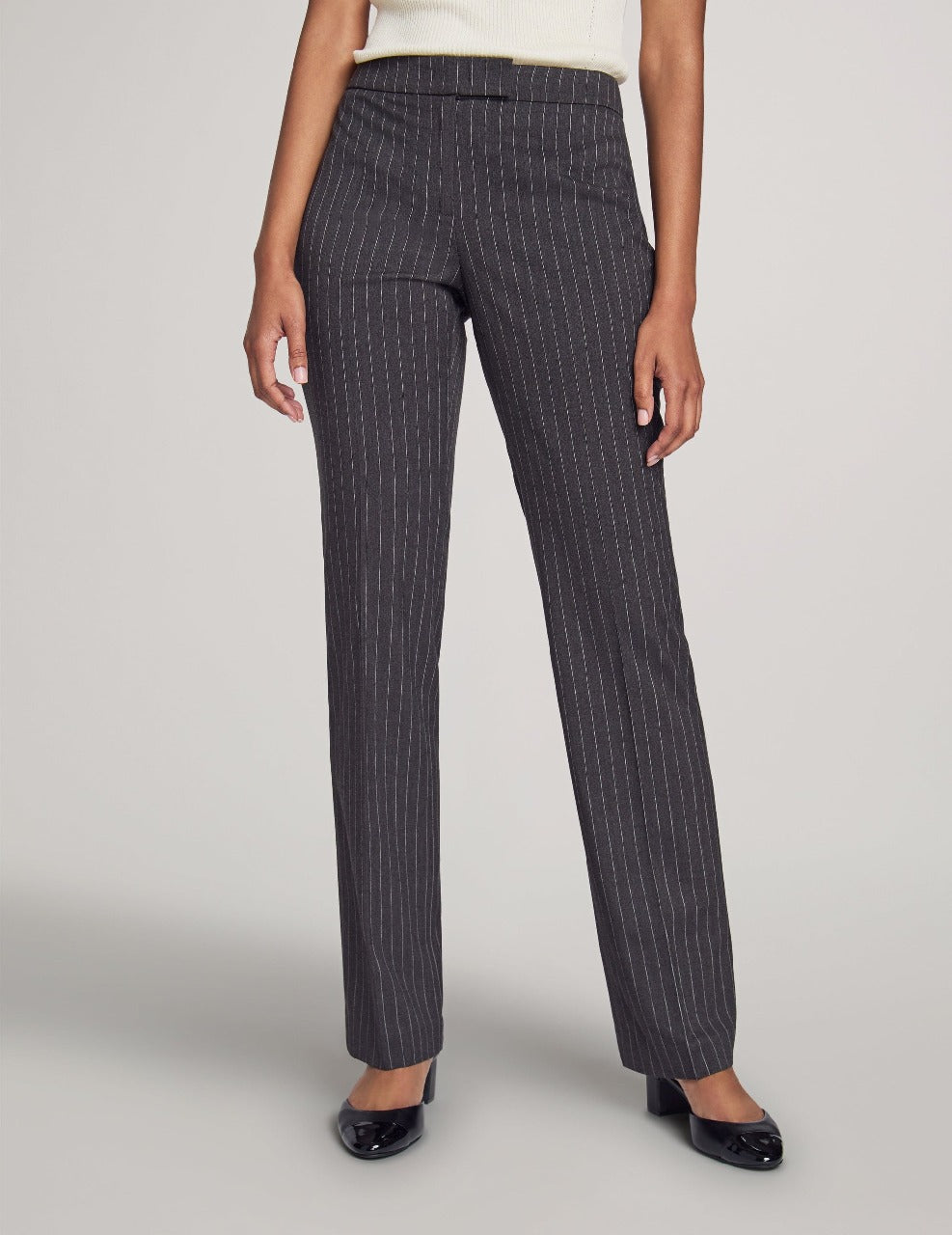 Anne Klein  Executive Collection Pinstripe Two Button Jacket With Pant and Skirt