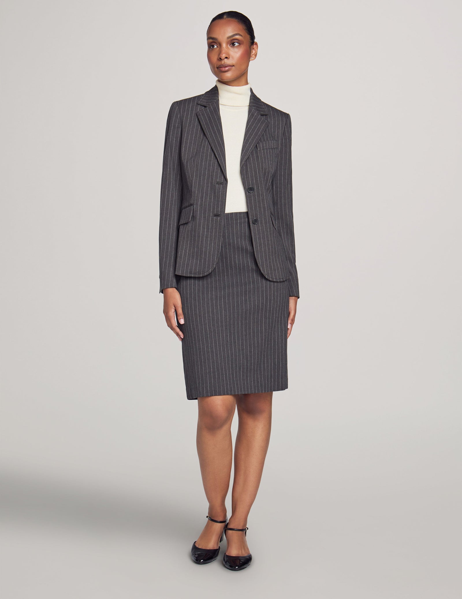 Women's Size 8 Brown Striped Anne Klein Pants Suit Modern Fit