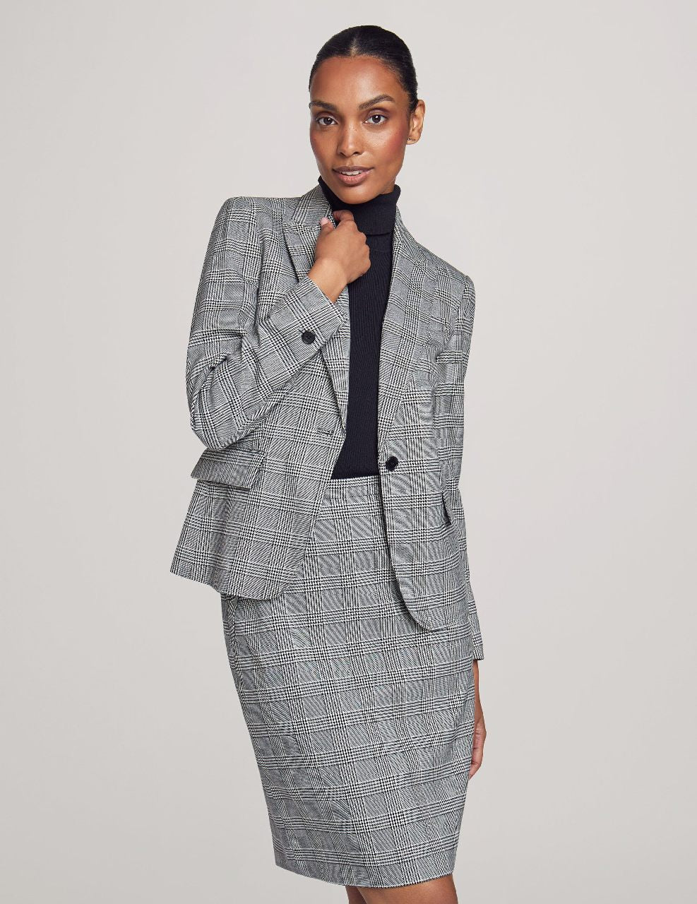 Anne Klein  Executive Collection Plaid Jacket with Skirt