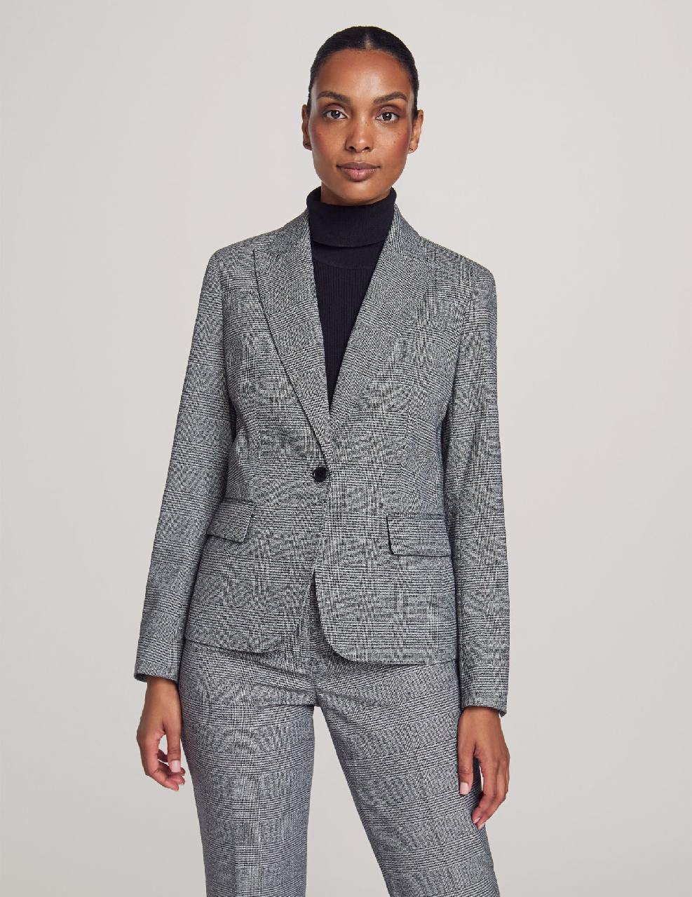 Anne Klein Anne Black Combo Executive Collection Plaid Jacket and Bowie Pant