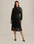 Anne Klein Anne Black Mixed Media A-Line Shirt Dress