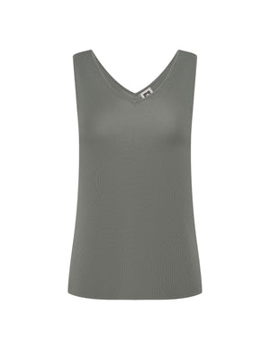 Anne Klein Eucalyptus Double V-Neck Tank