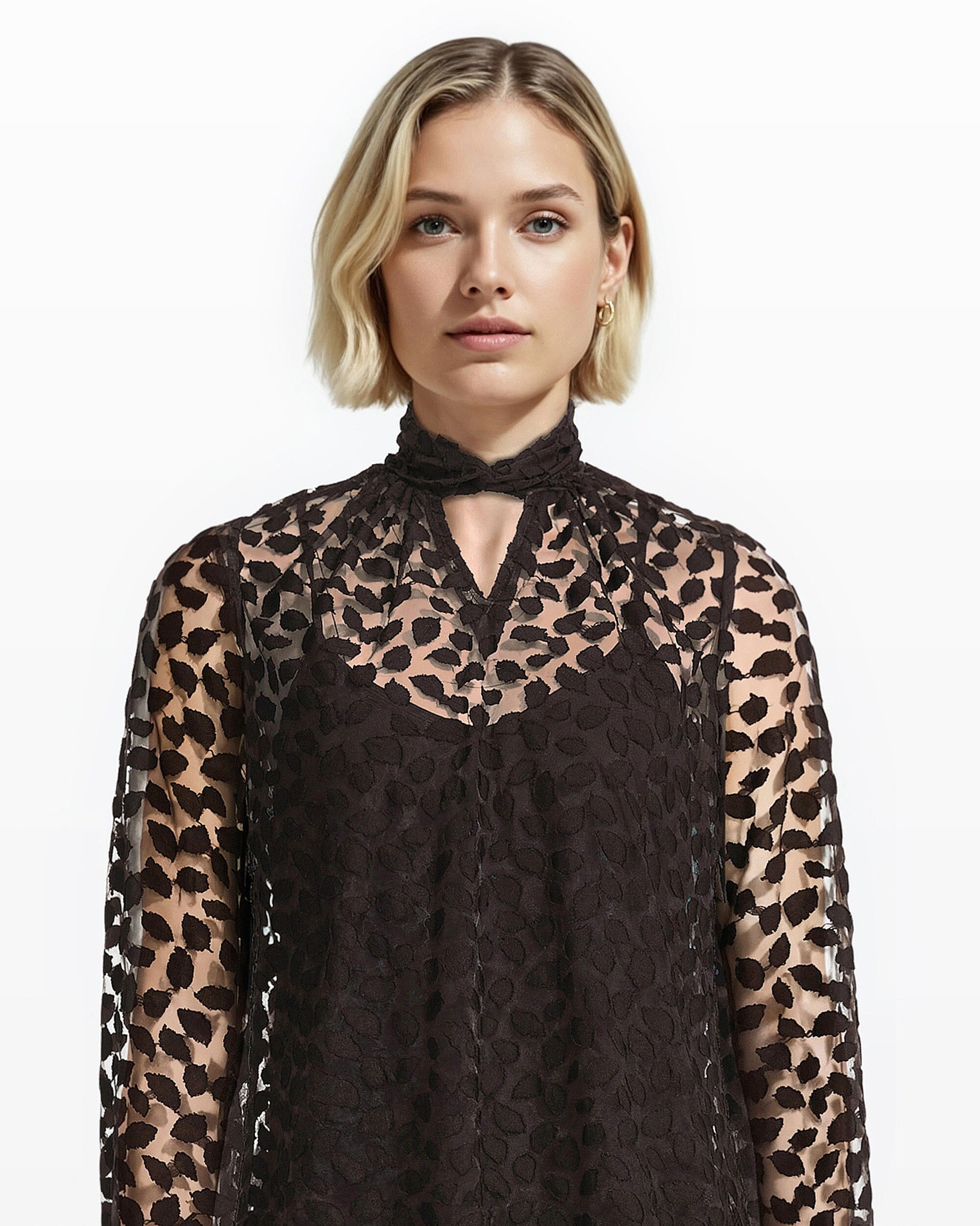 Anne Klein Shirred Neckline Blouson