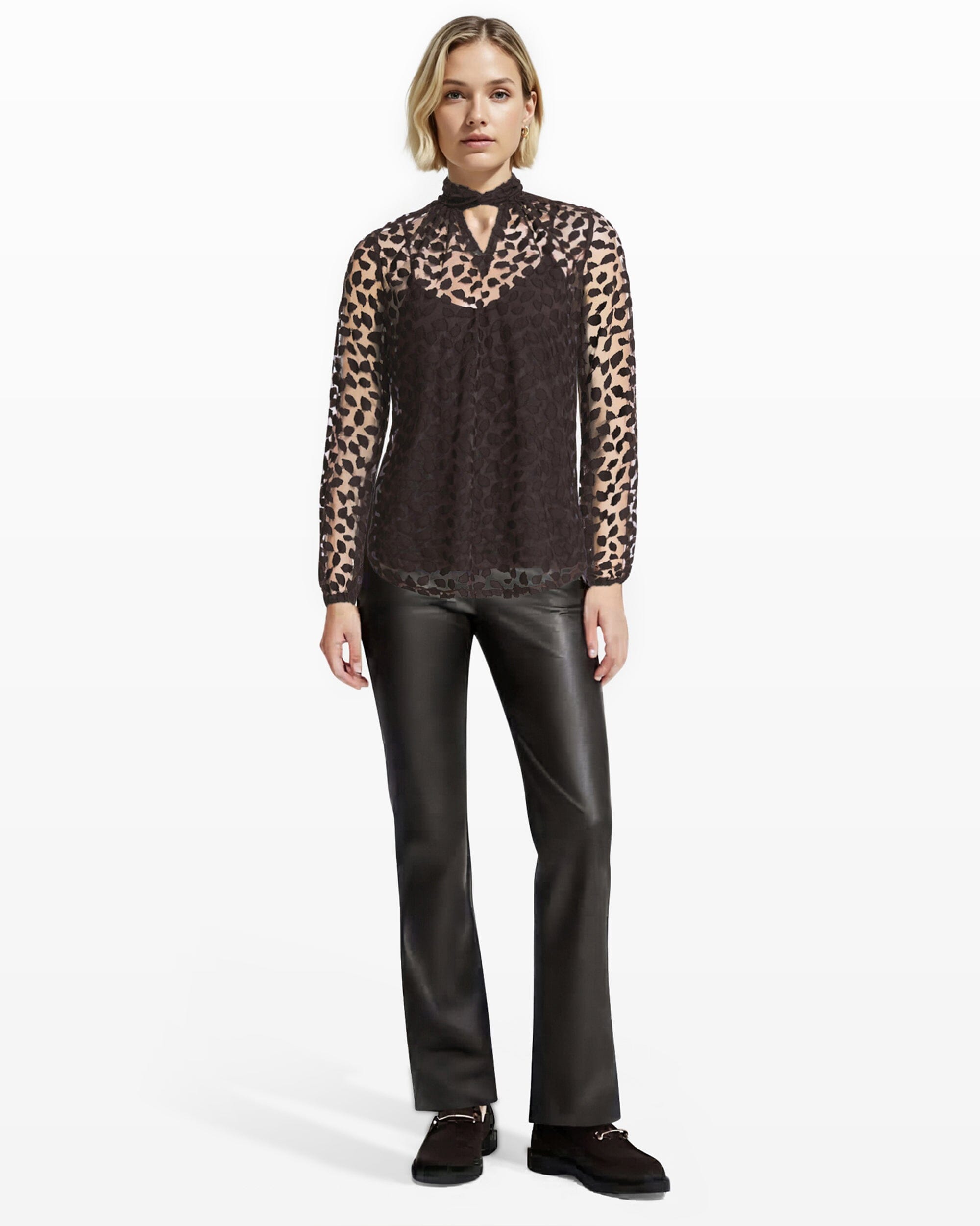 Anne Klein Shirred Neckline Blouson