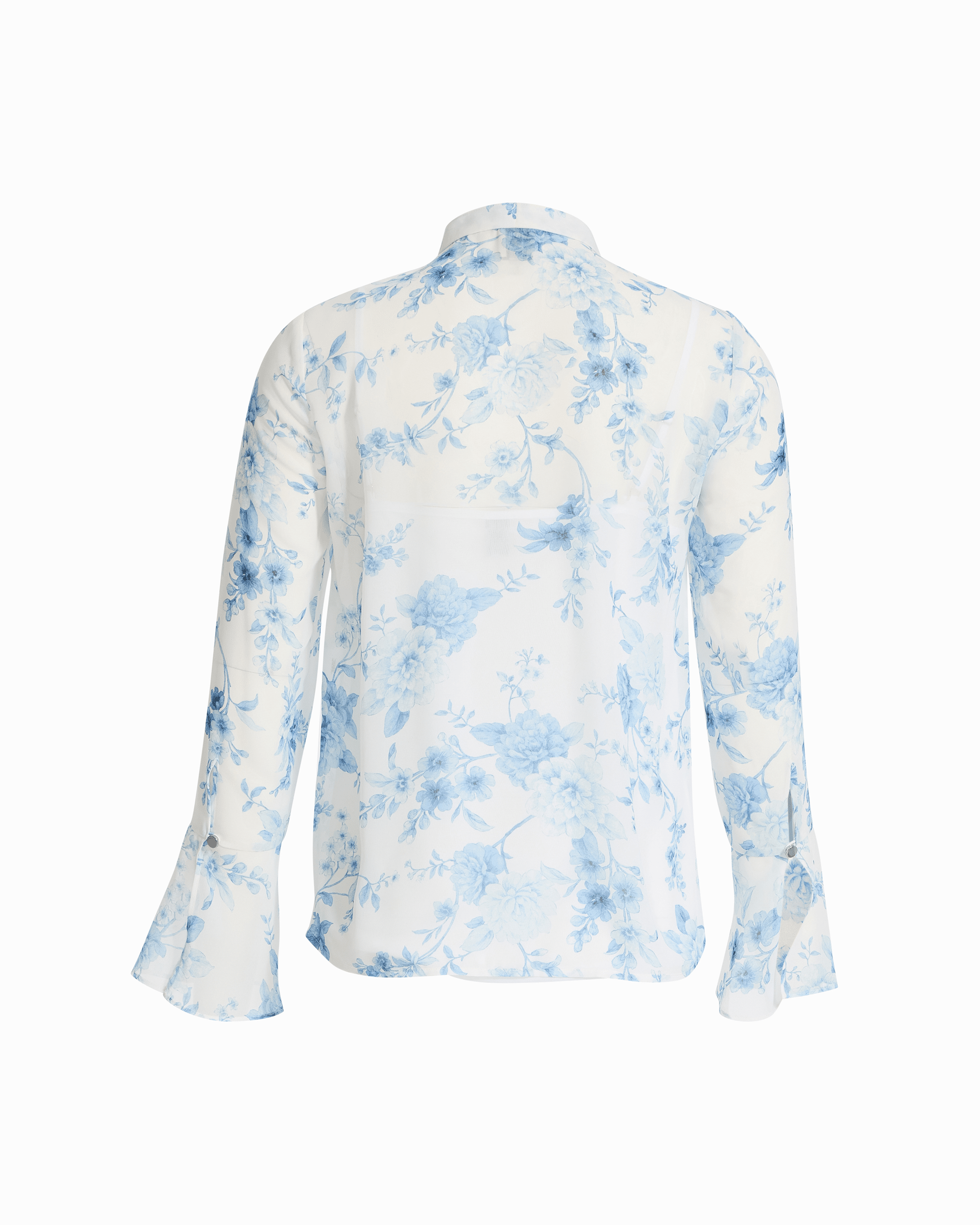 Anne Klein Petite Long Sleeve Blouse with Ruffle Tie Neck