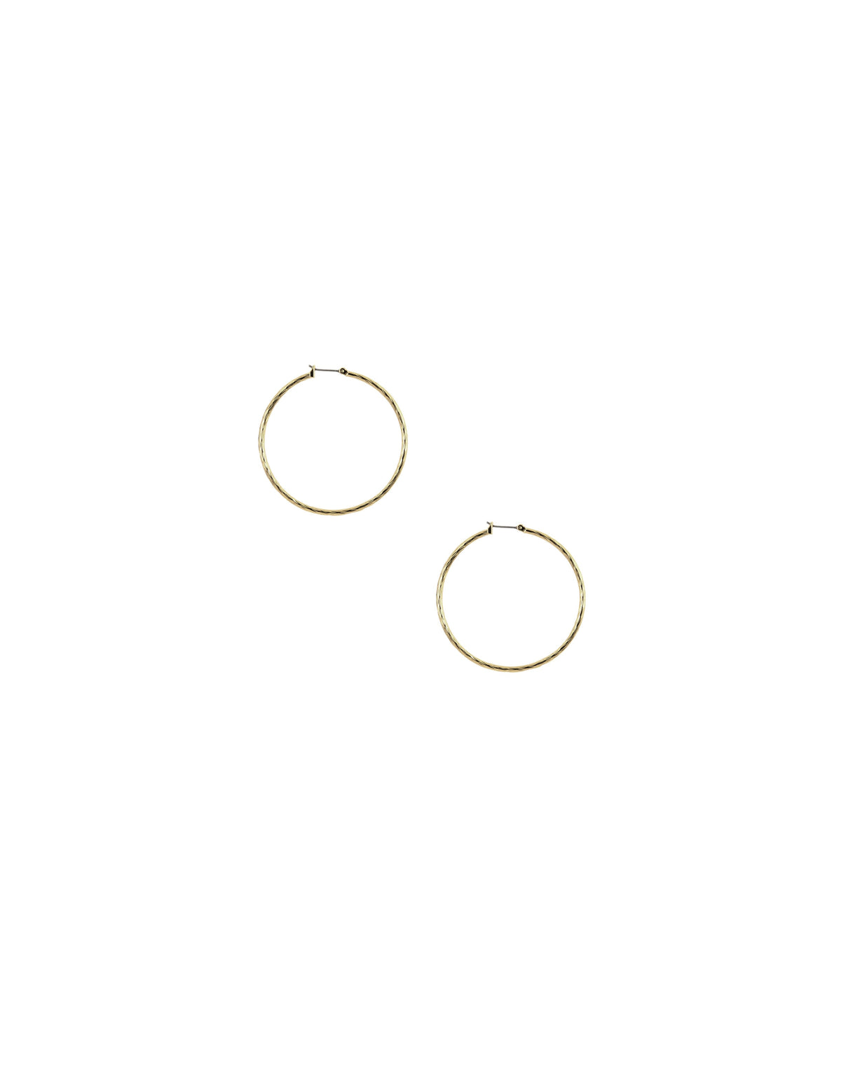 Anne Klein Gold Tone 50MM Large Texture Hoop Earrings