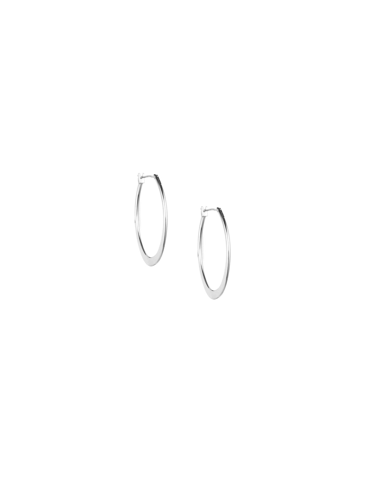 Anne Klein Silver Tone Silver Large Oval Hoop Earrings