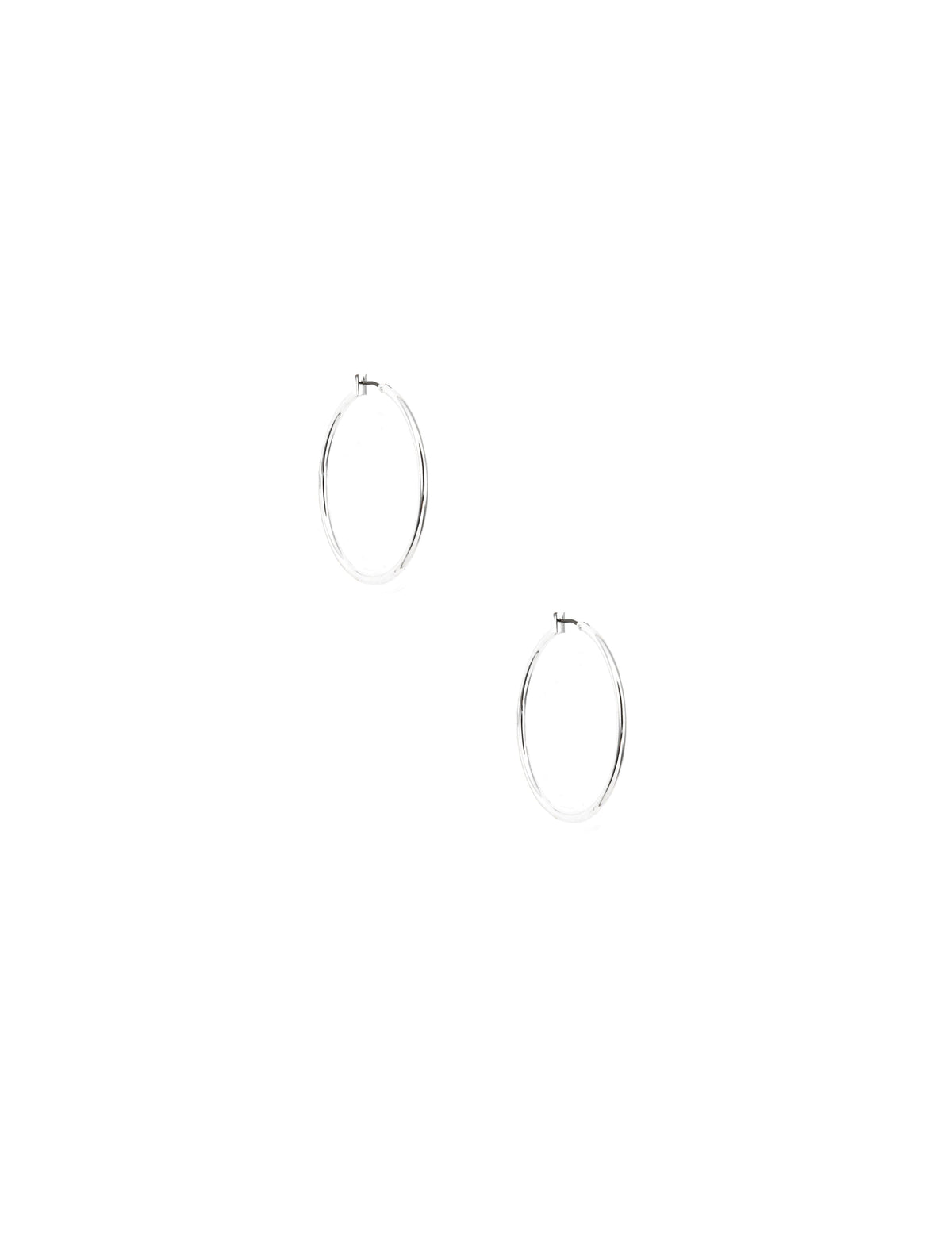 Anne Klein Silver Tone 40MM Medium Thin Hoop Earrings