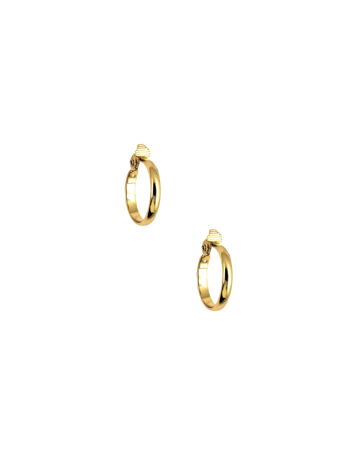 Anne Klein Gold Tone Medium Wide Hoop Clip Earrings Earrings