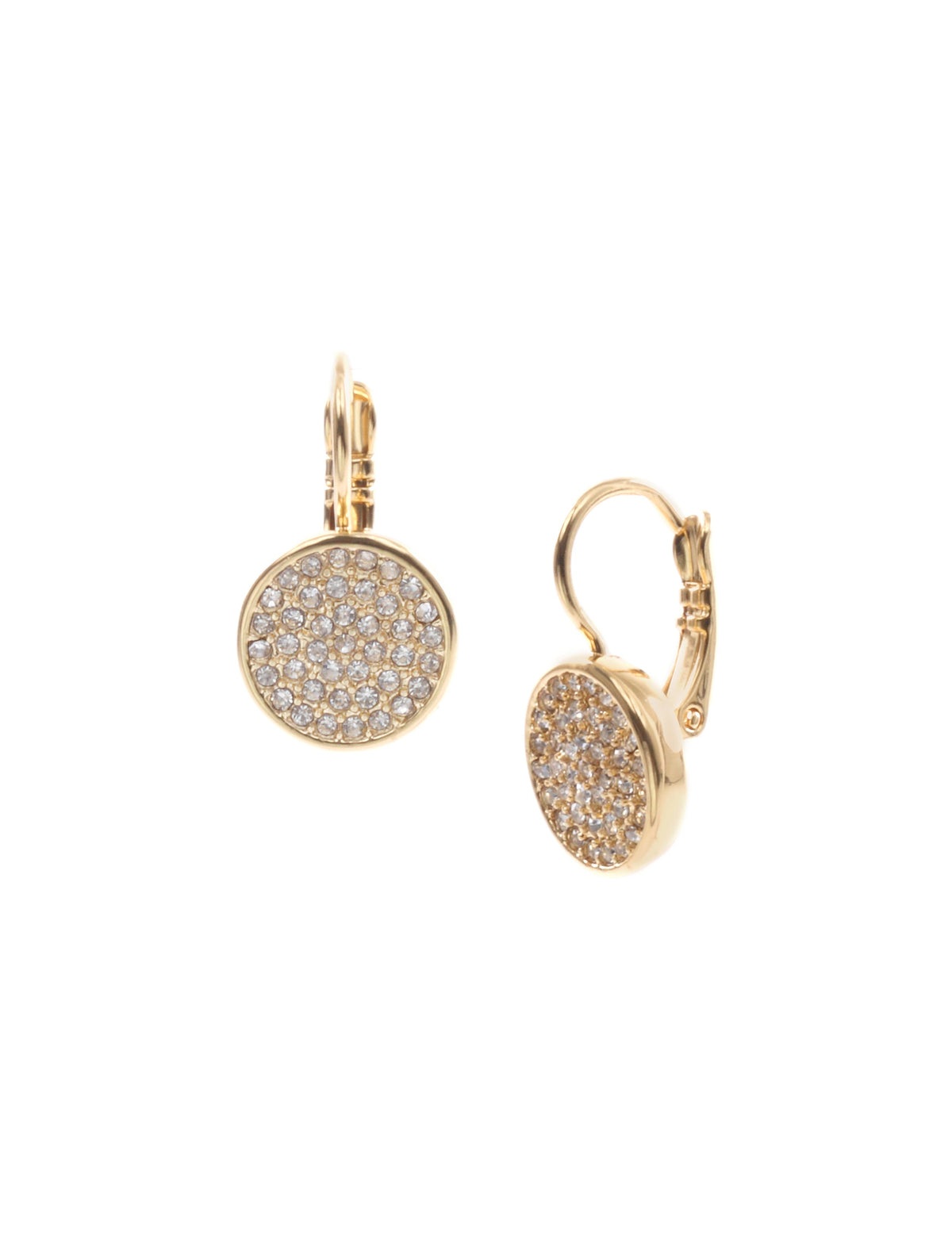 Anne Klein Gold Tone Gold Pave Drop Earrings